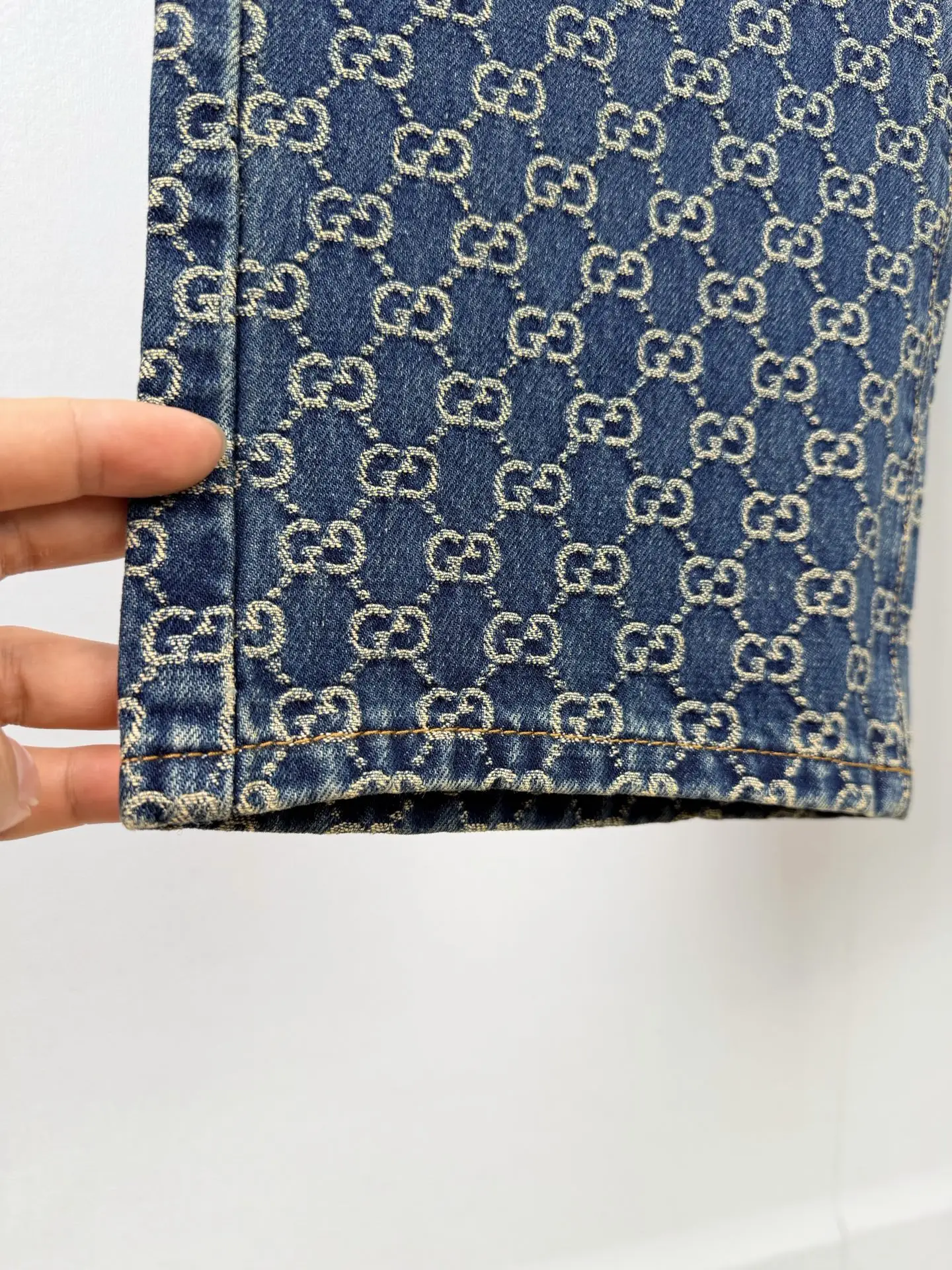 GG Jacquard Monogram Straight-Leg Jeans D35021392 — view 8