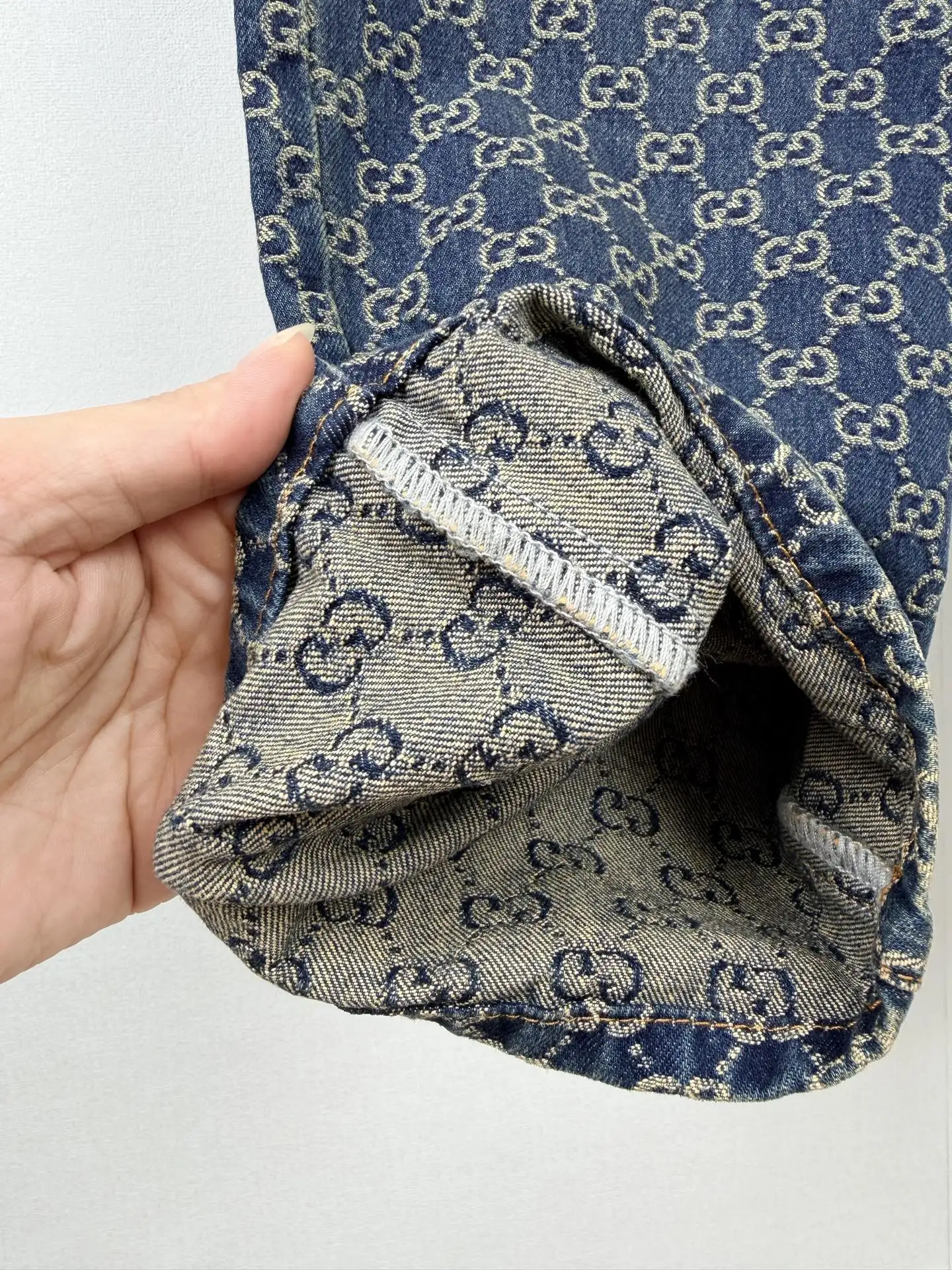 GG Jacquard Monogram Straight-Leg Jeans D35021392 — view 9