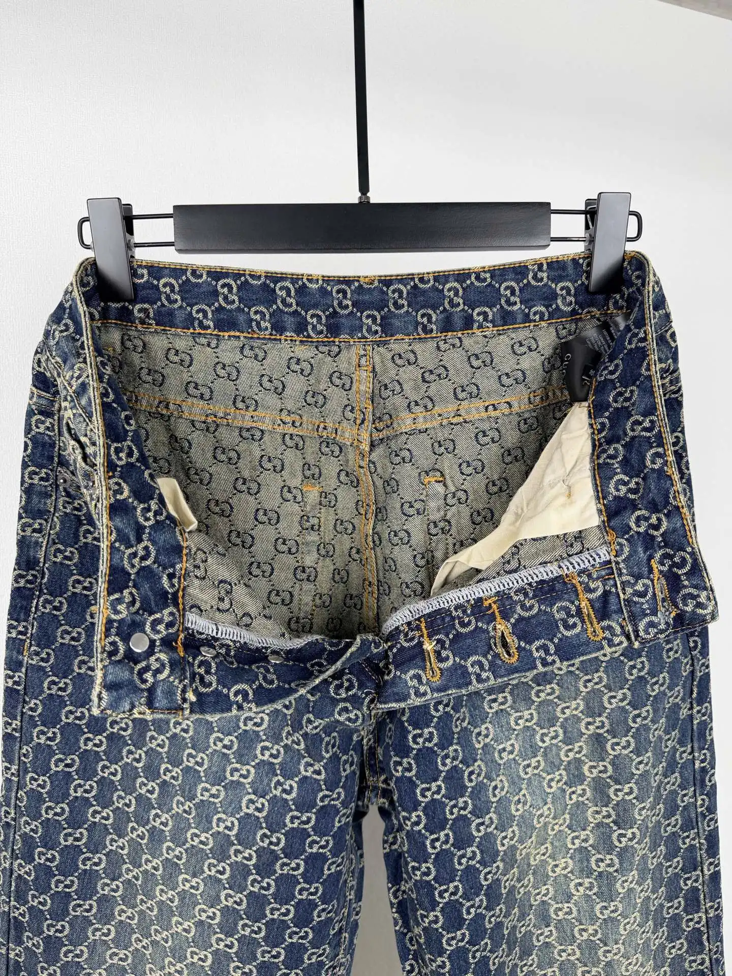 GG Jacquard Monogram Straight-Leg Jeans D35021392 — view 11