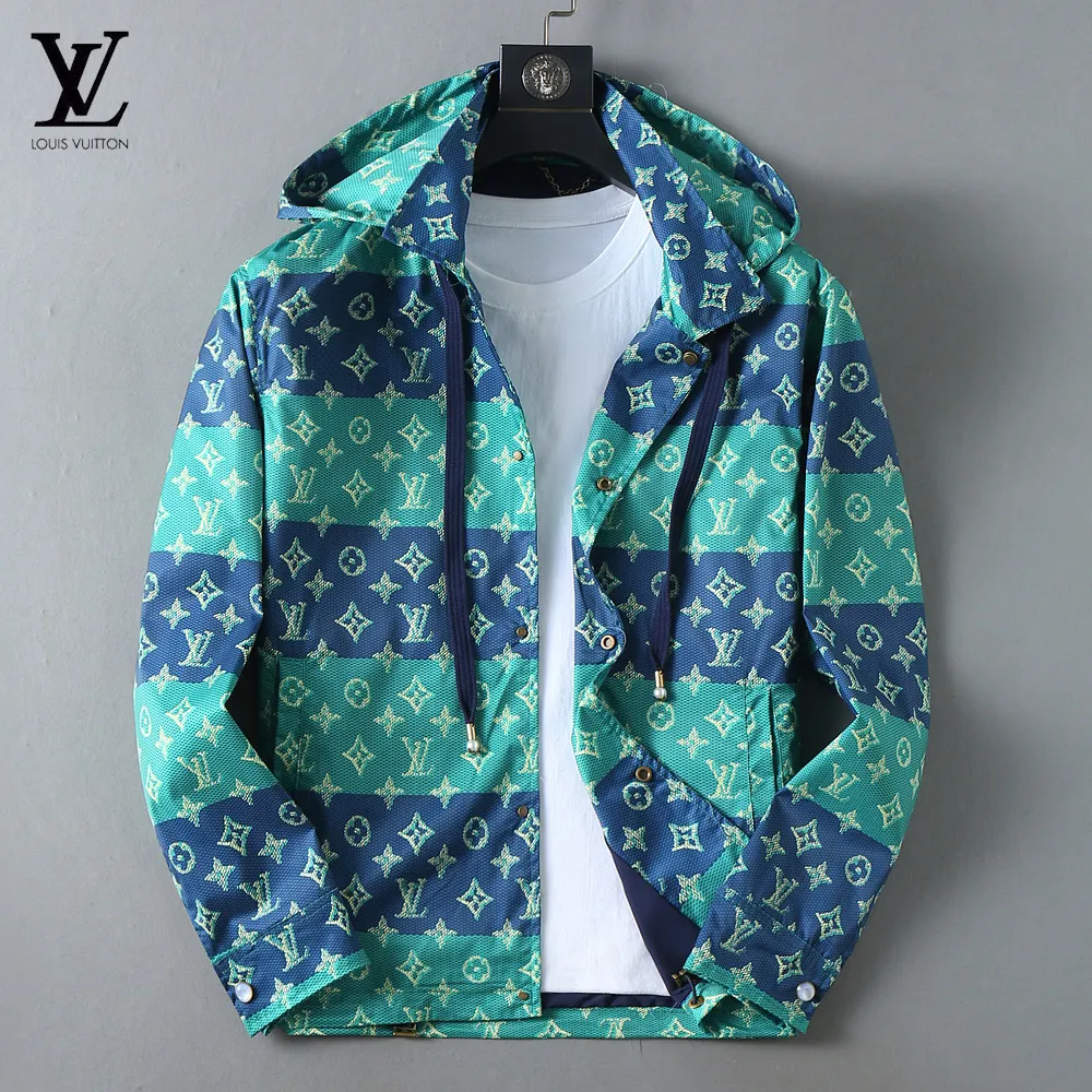 Monogram Striped Hooded Windbreaker Jacket D35024635