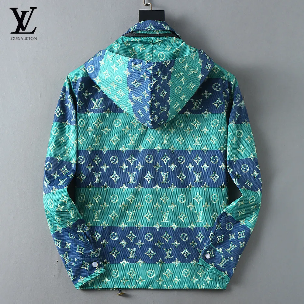 Monogram Striped Hooded Windbreaker Jacket D35024635 — view 2