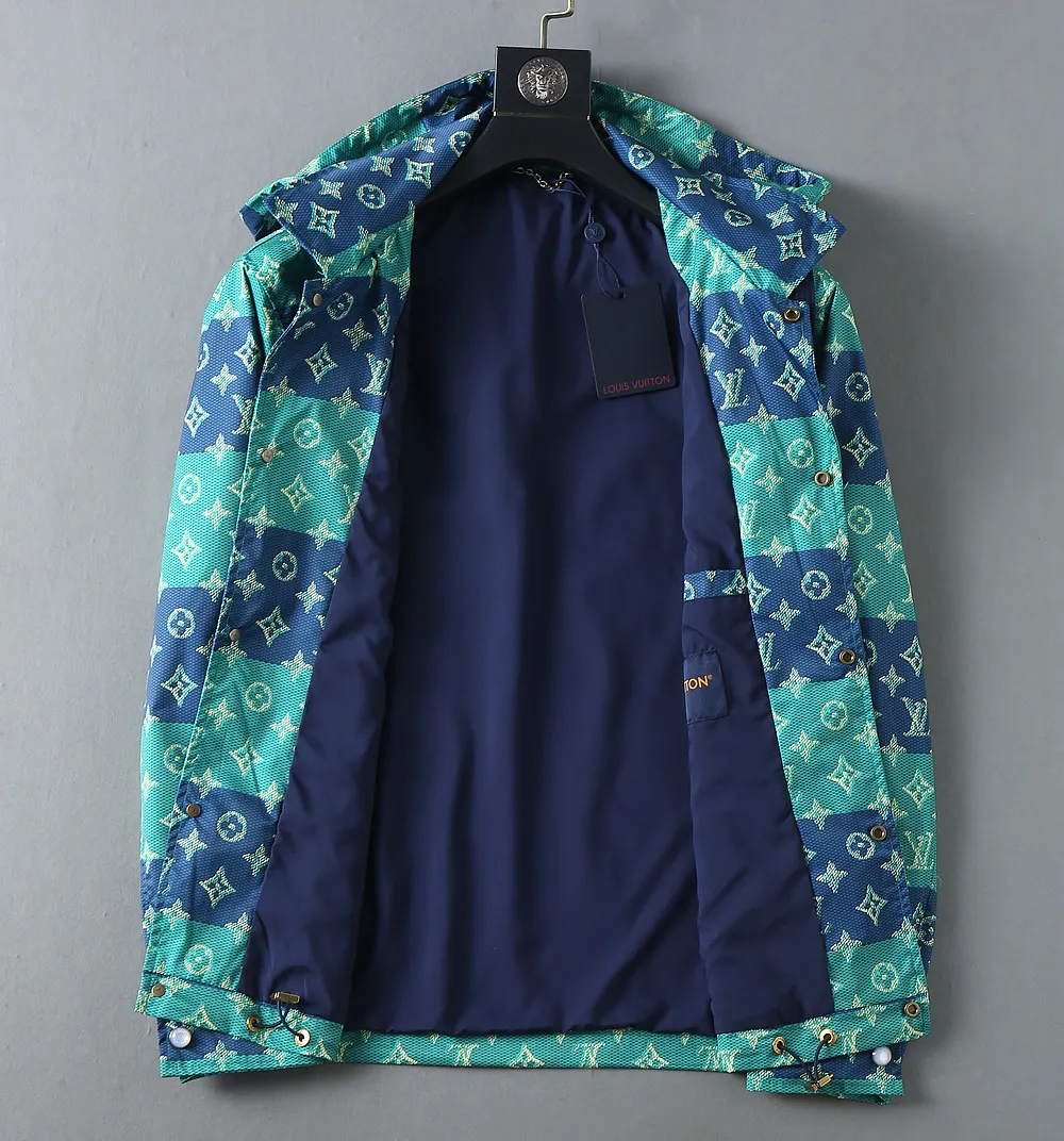 Monogram Striped Hooded Windbreaker Jacket D35024635 — view 3