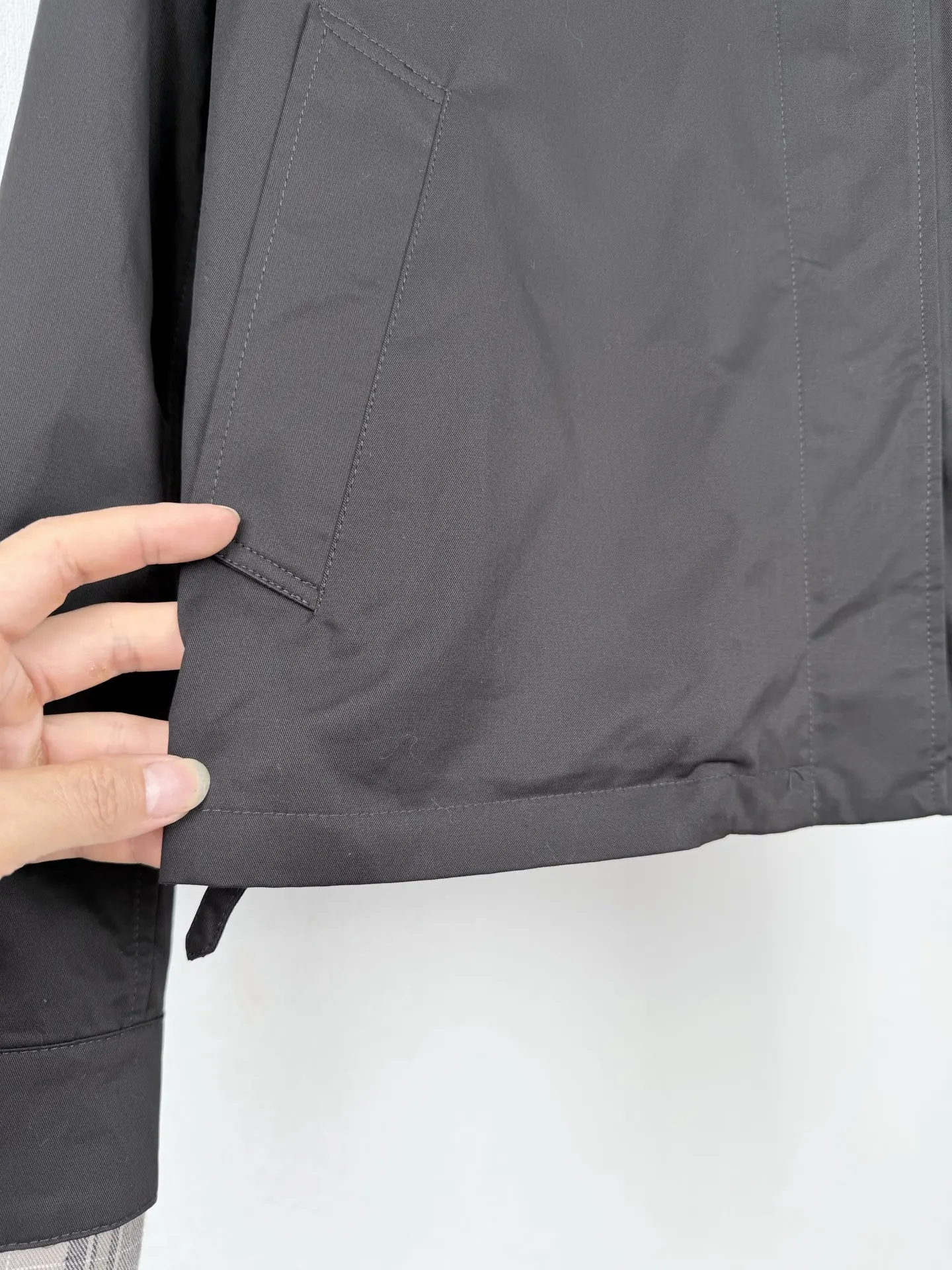 Acne Studios Layered Plaid-Trim Twill Jacket D35521307 — view 8