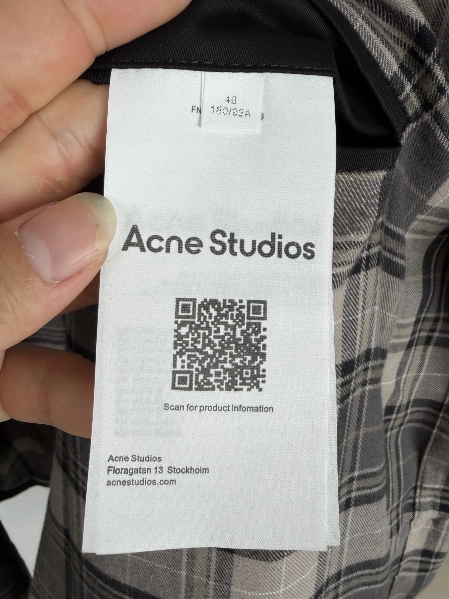 Acne Studios Layered Plaid-Trim Twill Jacket D35521307 — view 13