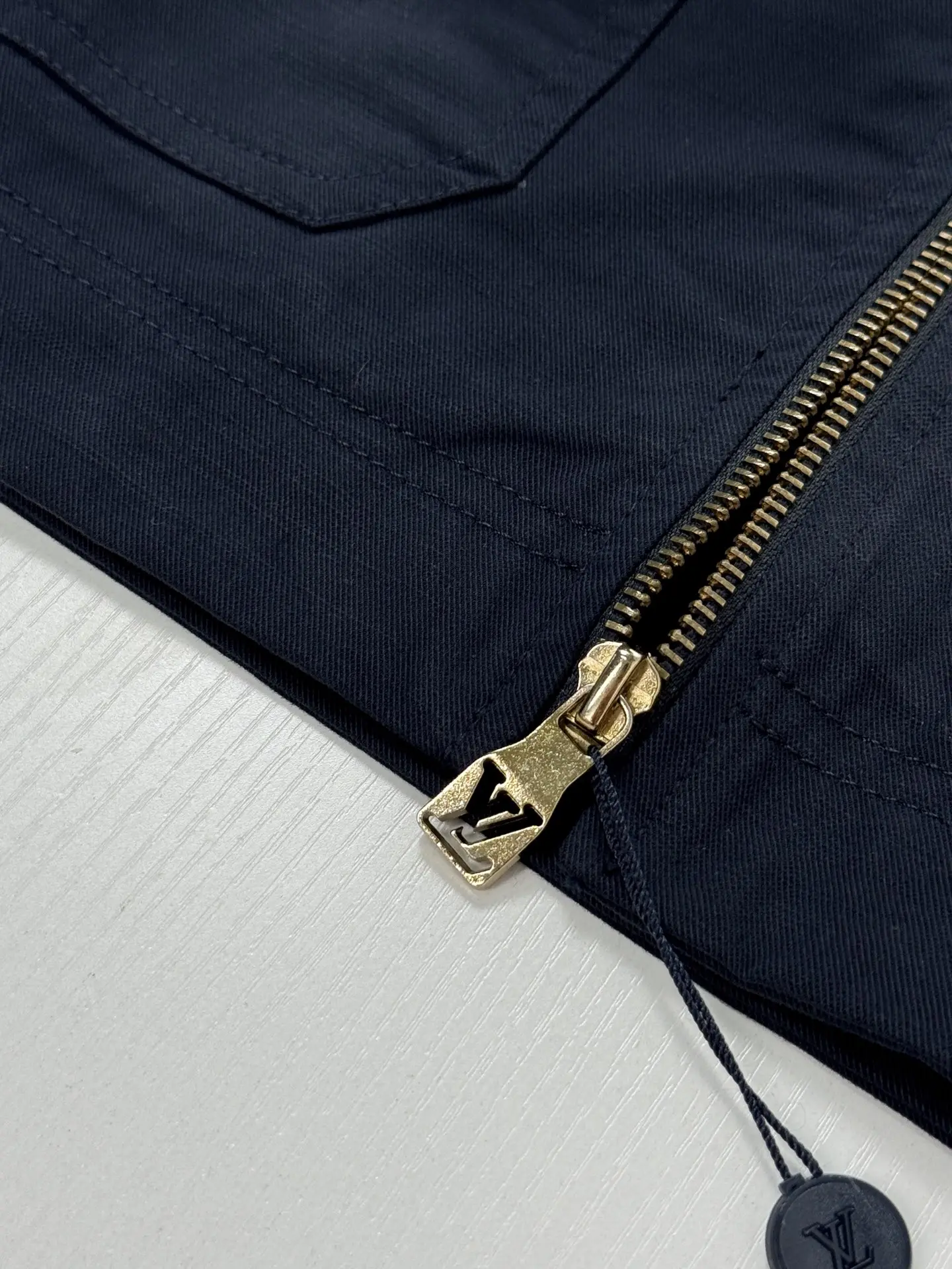 Corduroy Collar Damier Patch Zip-Up Jacket D36021237 — view 5