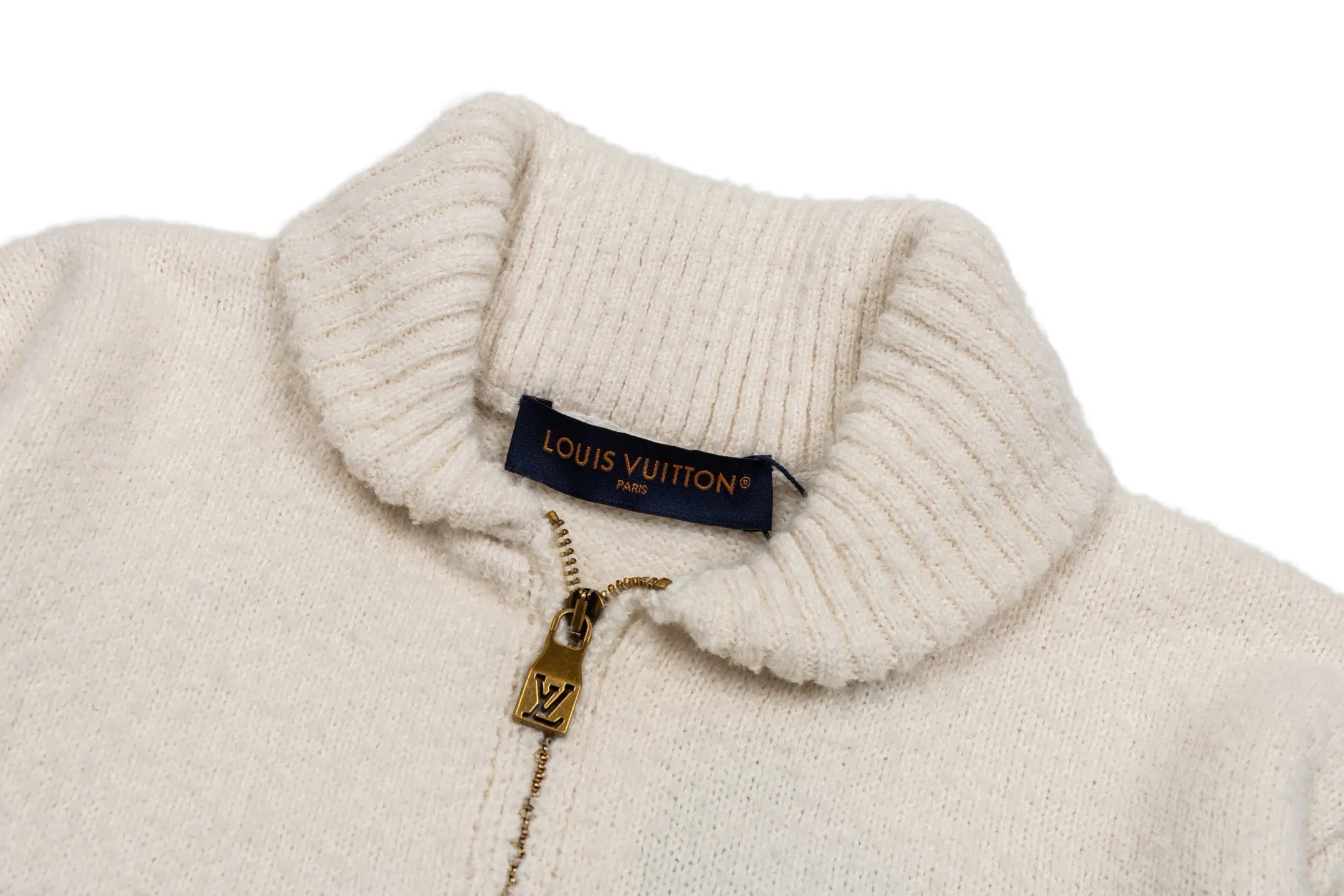 Logo Embroidery Zip-Up Wool Cardigan D36021115 — view 3