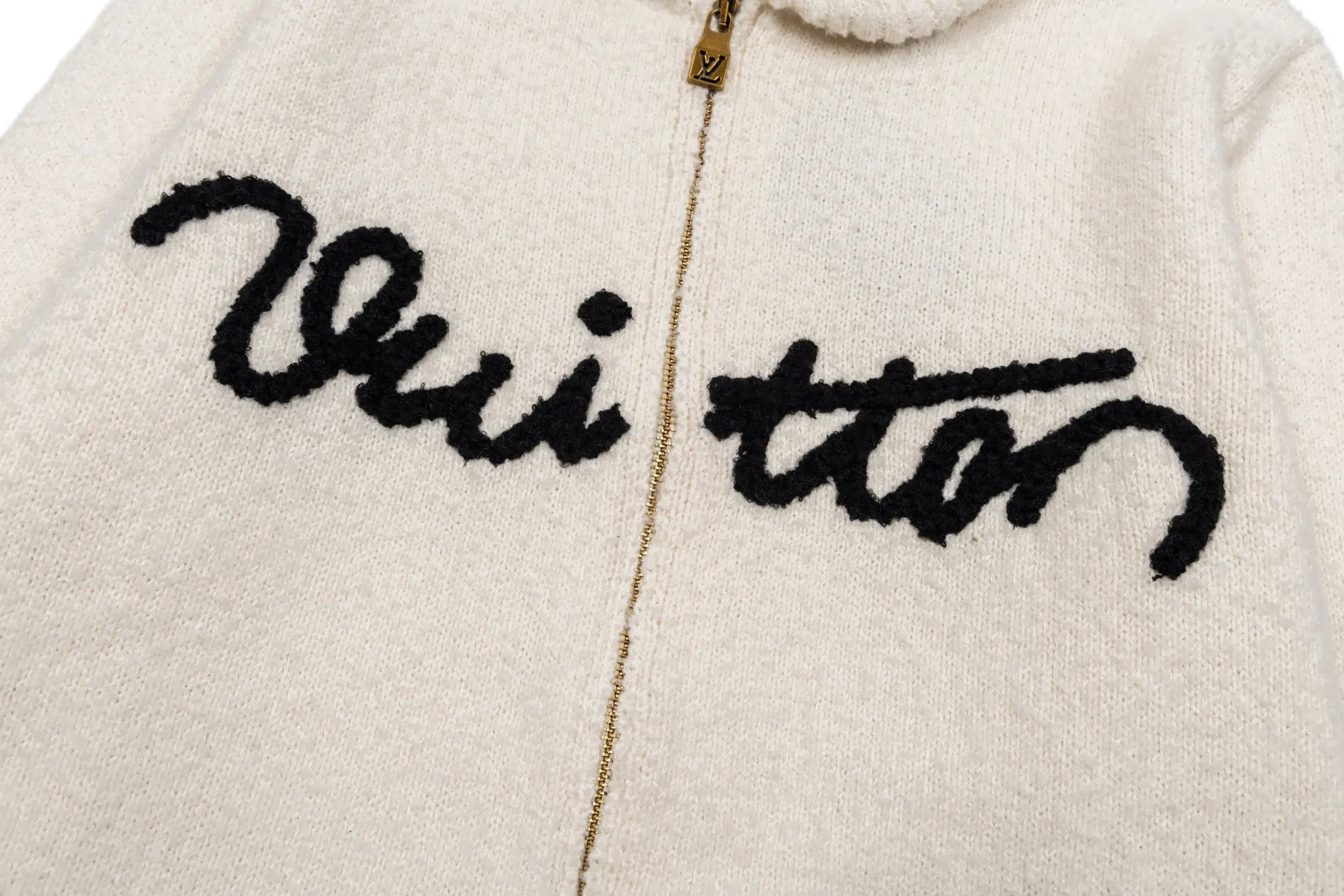 Logo Embroidery Zip-Up Wool Cardigan D36021115 — view 5