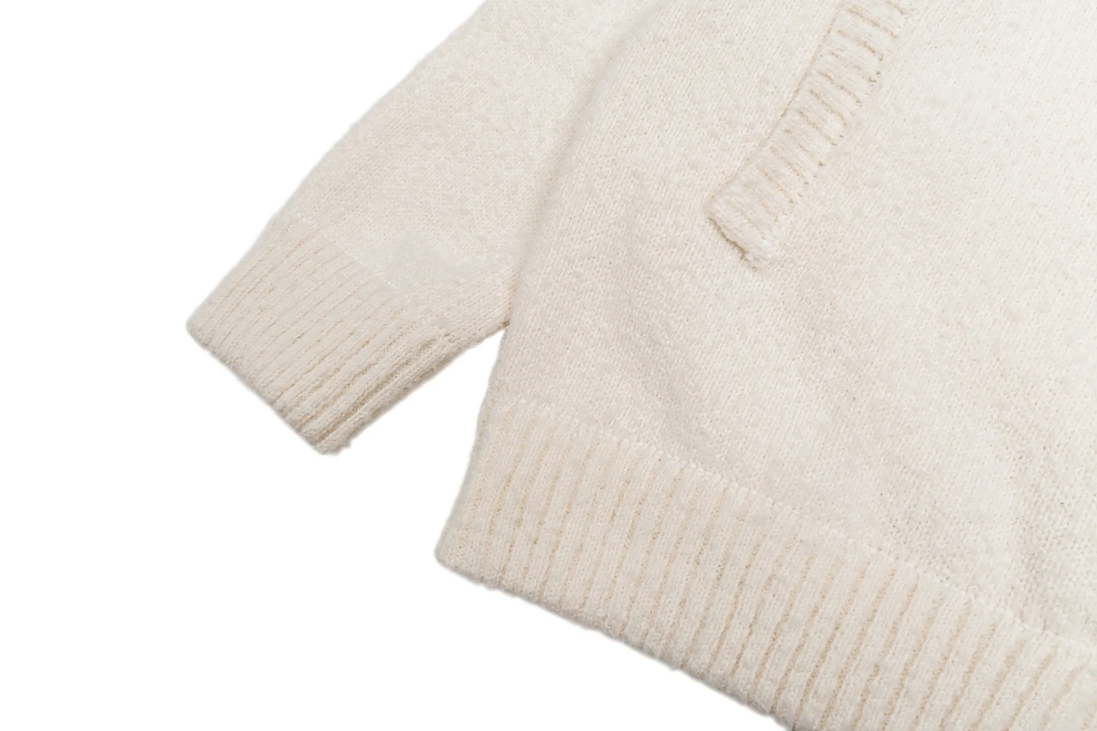 Logo Embroidery Zip-Up Wool Cardigan D36021115 — view 7