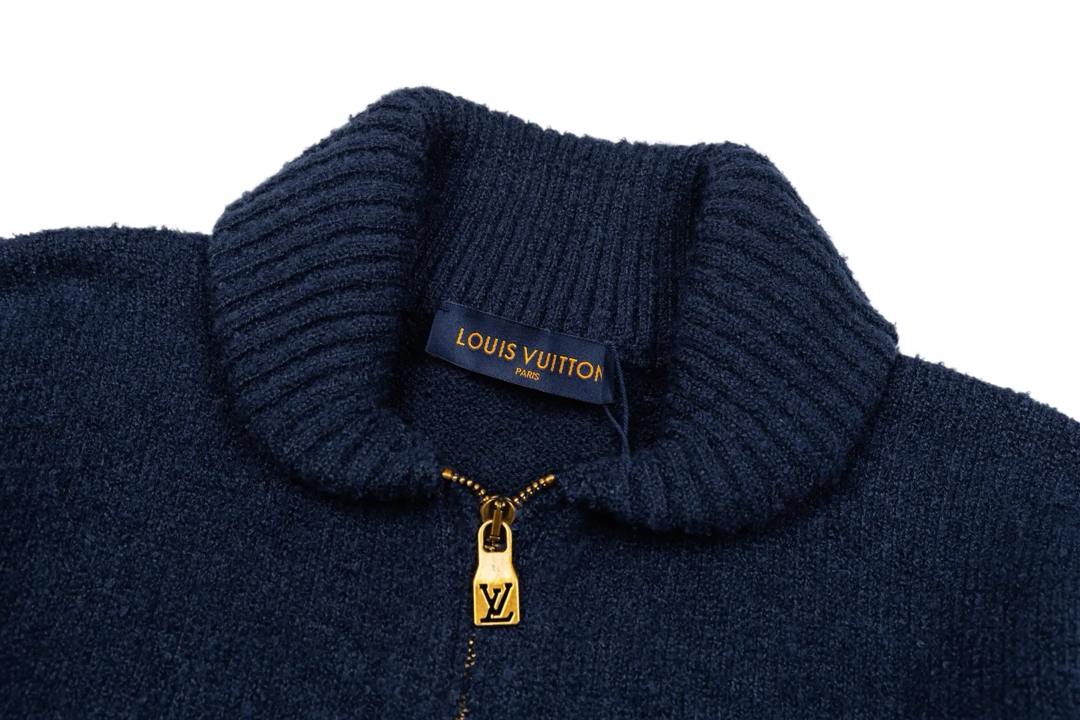 Logo Embroidery Wool Knit Zip-Up Cardigan D36021116 — view 3