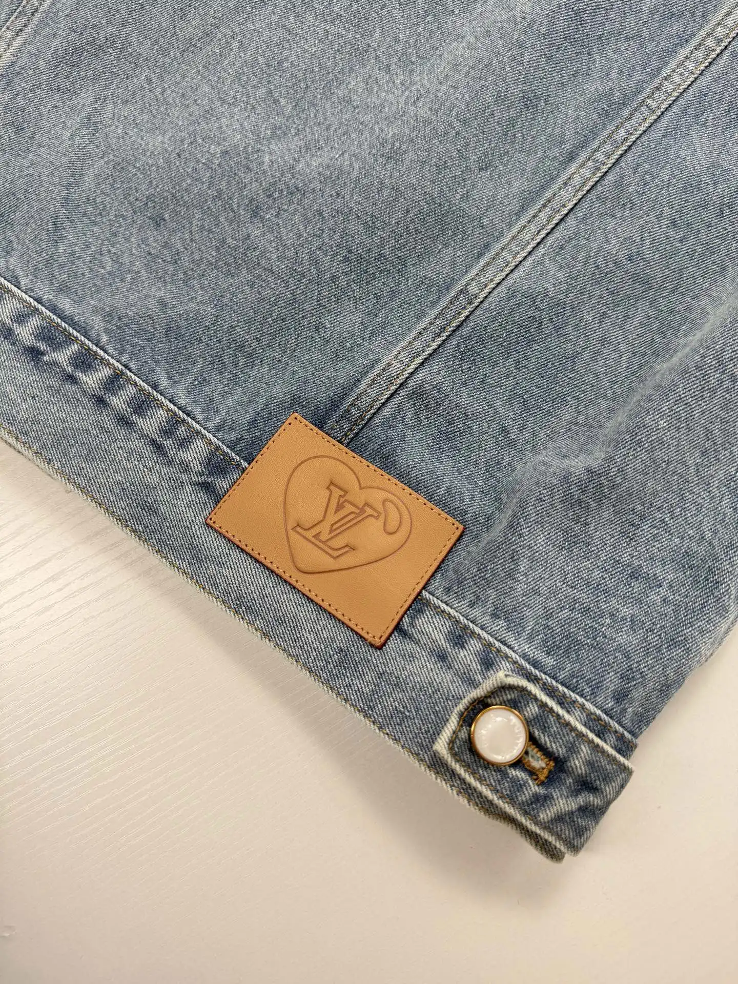 Embellished Badge Denim Trucker Jacket D37021225 — view 12