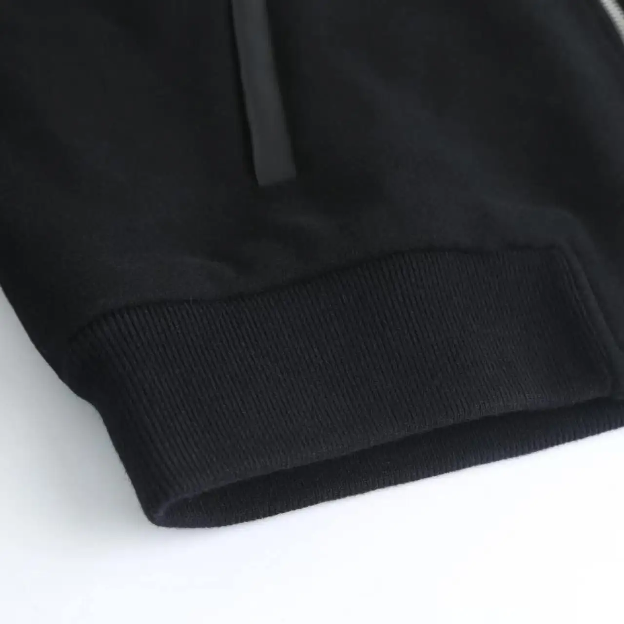 Leather-Sleeve Wool-Blend Hooded Varsity Jacket D37021214 — view 9