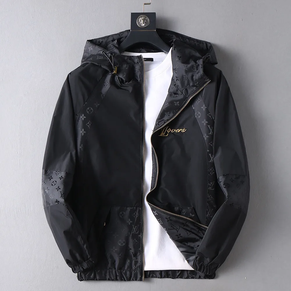 Monogram Panel Hooded Windbreaker Jacket D37024654