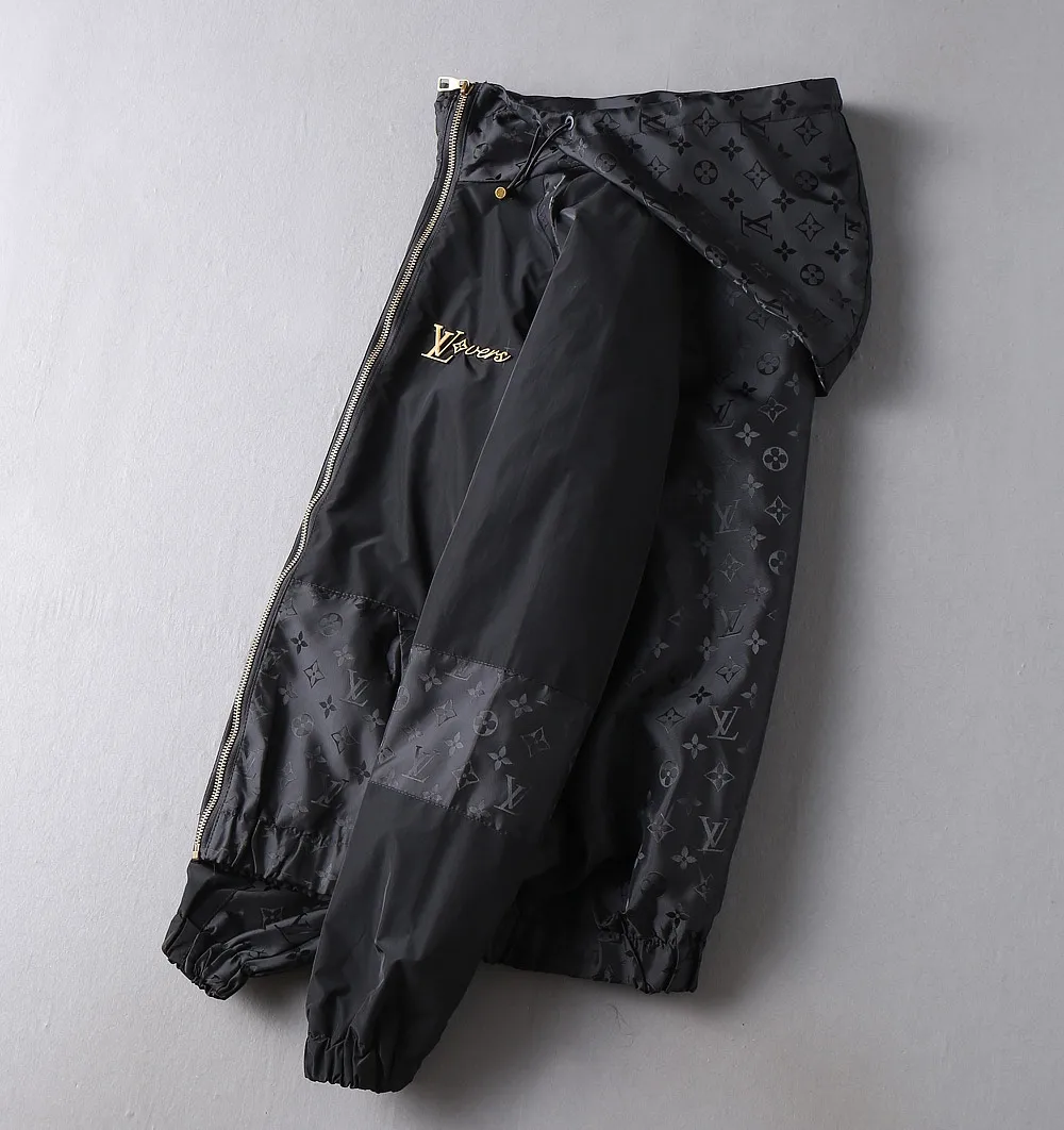 Monogram Panel Hooded Windbreaker Jacket D37024654 — view 4