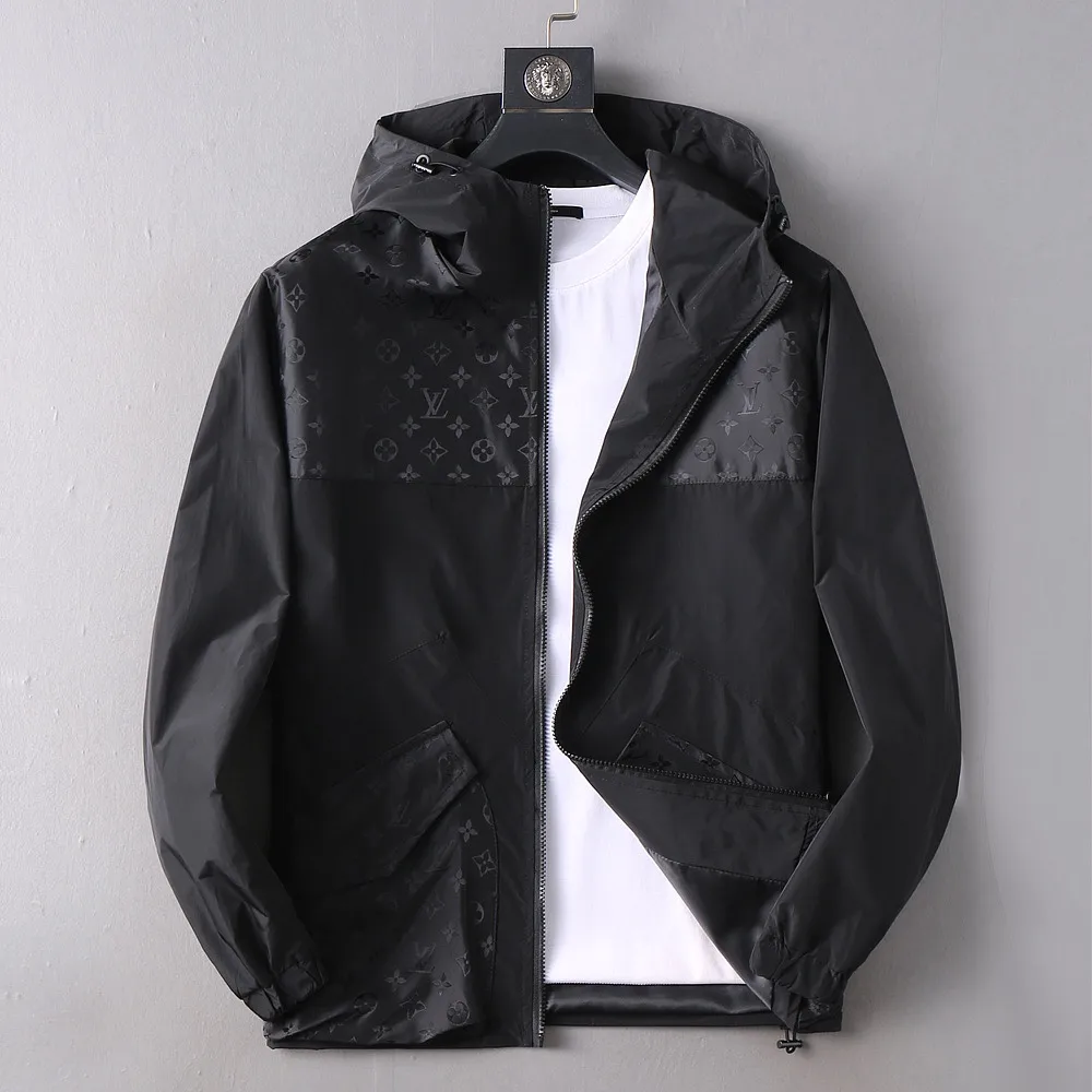 Monogram Panel Hooded Windbreaker Jacket D37024655