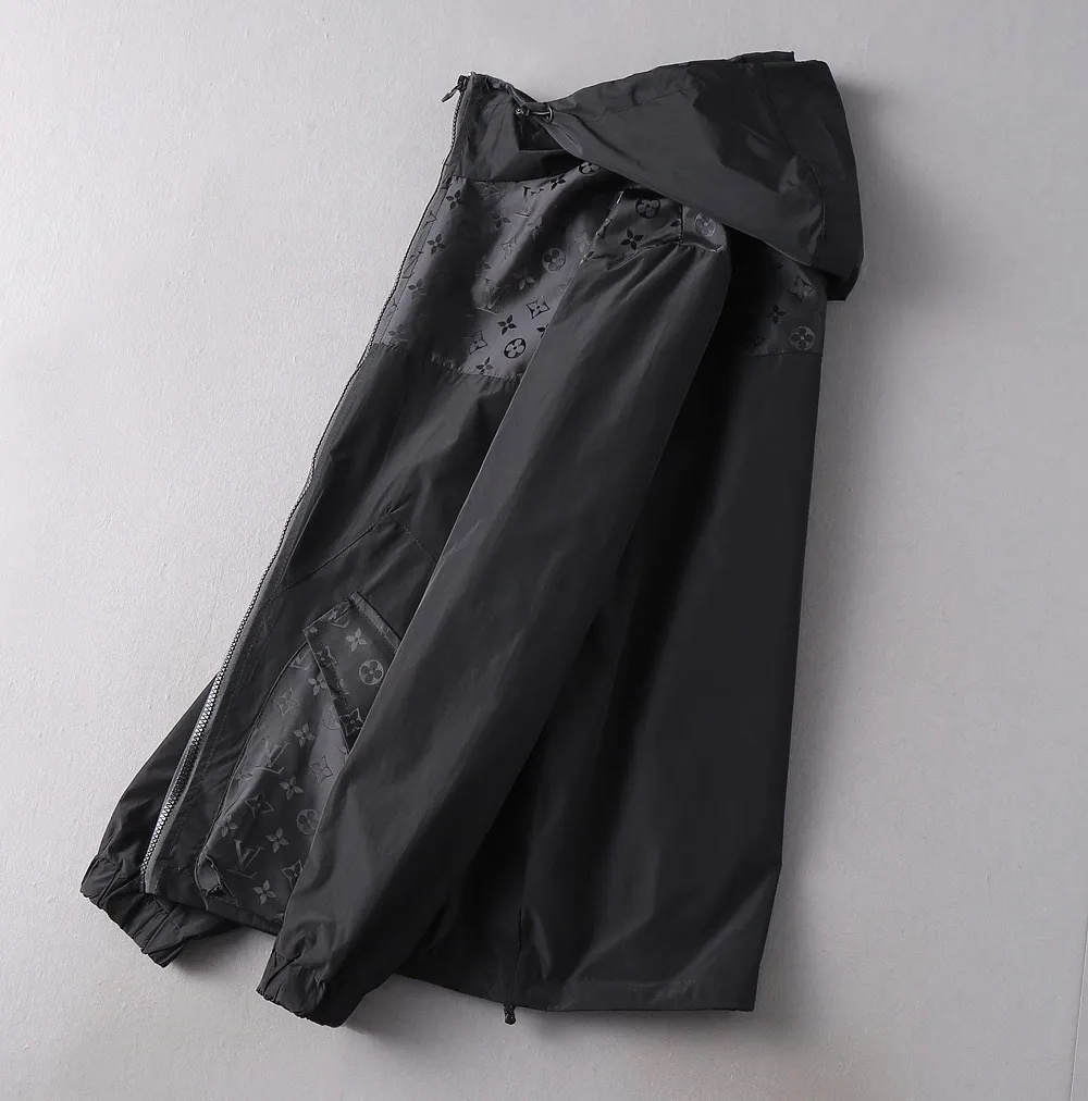 Monogram Panel Hooded Windbreaker Jacket D37024655 — view 3