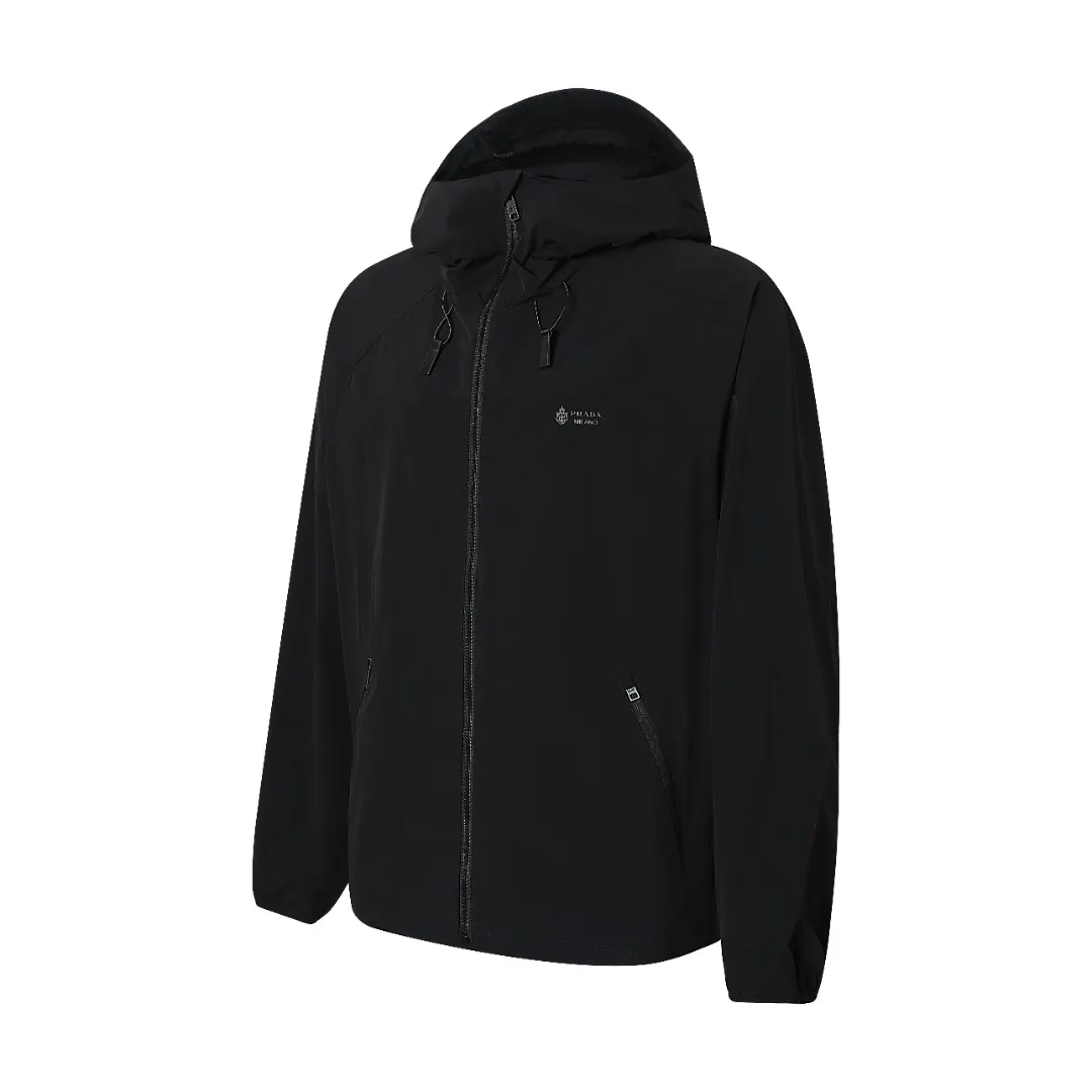 Logo-Print Hooded Nylon Windbreaker D37524885 — view 2