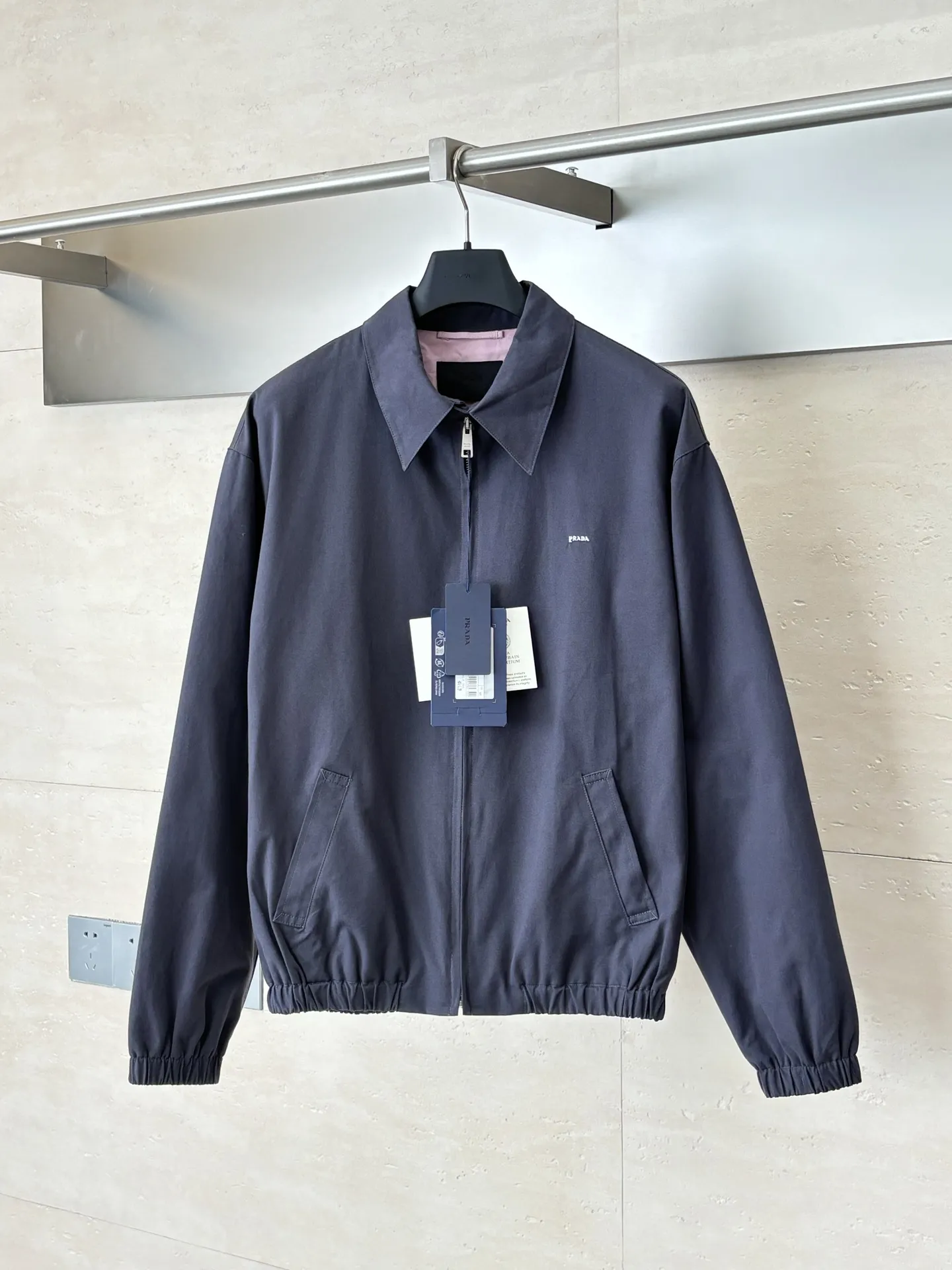 Logo-Embroidered Cotton Canvas Harrington Jacket D37524728