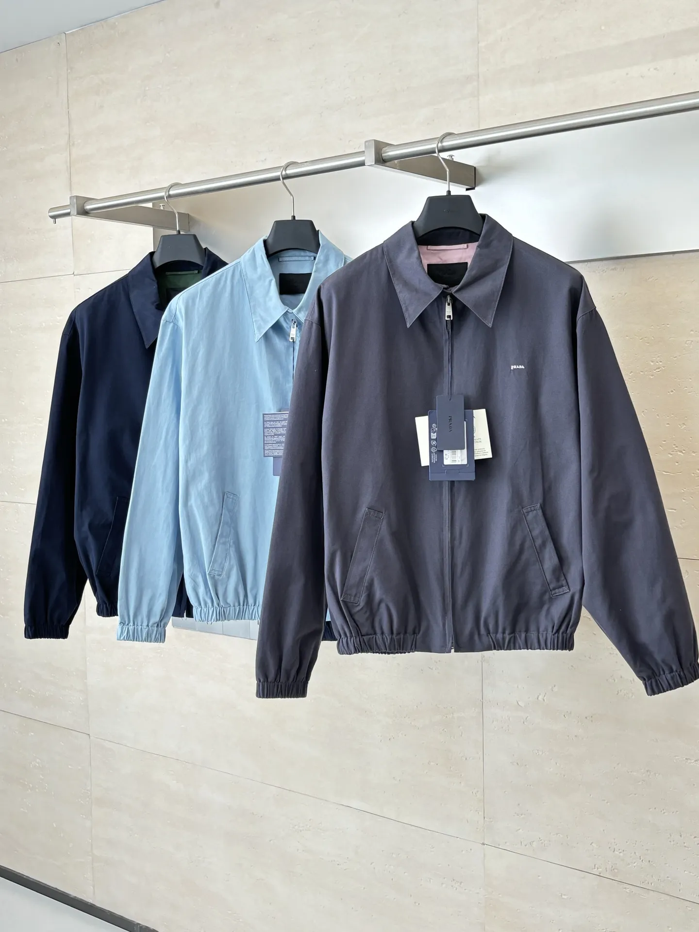 Logo-Embroidered Cotton Canvas Harrington Jacket D37524728 — view 3