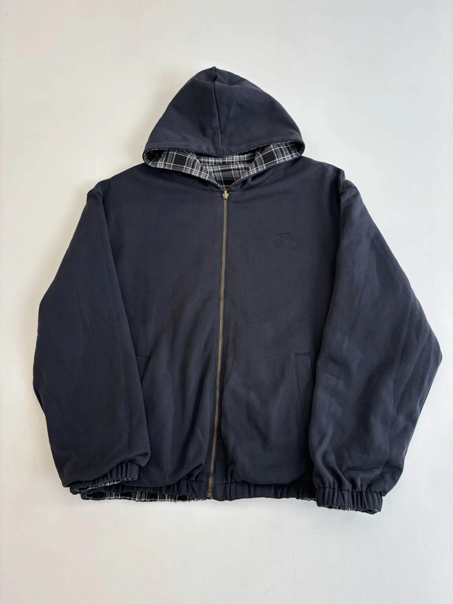 Reversible Deconstructed Plaid Hooded Jacket D38023907 — view 6