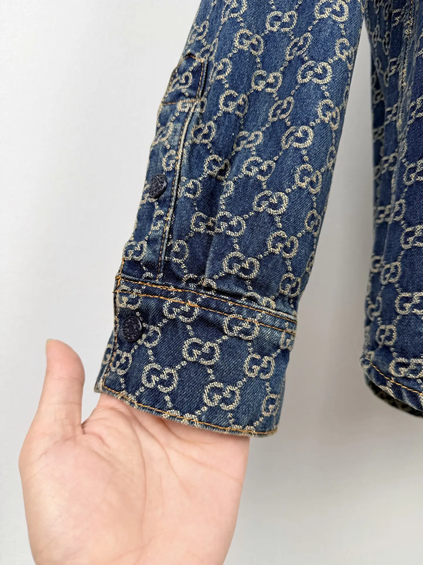 GG Monogram Jacquard Denim Shirt D38021391 — view 7