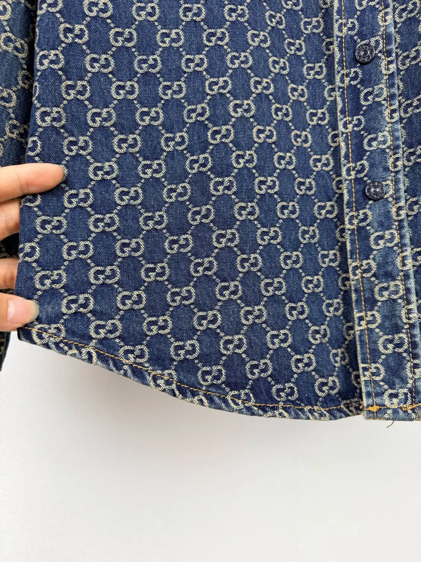 GG Monogram Jacquard Denim Shirt D38021391 — view 8