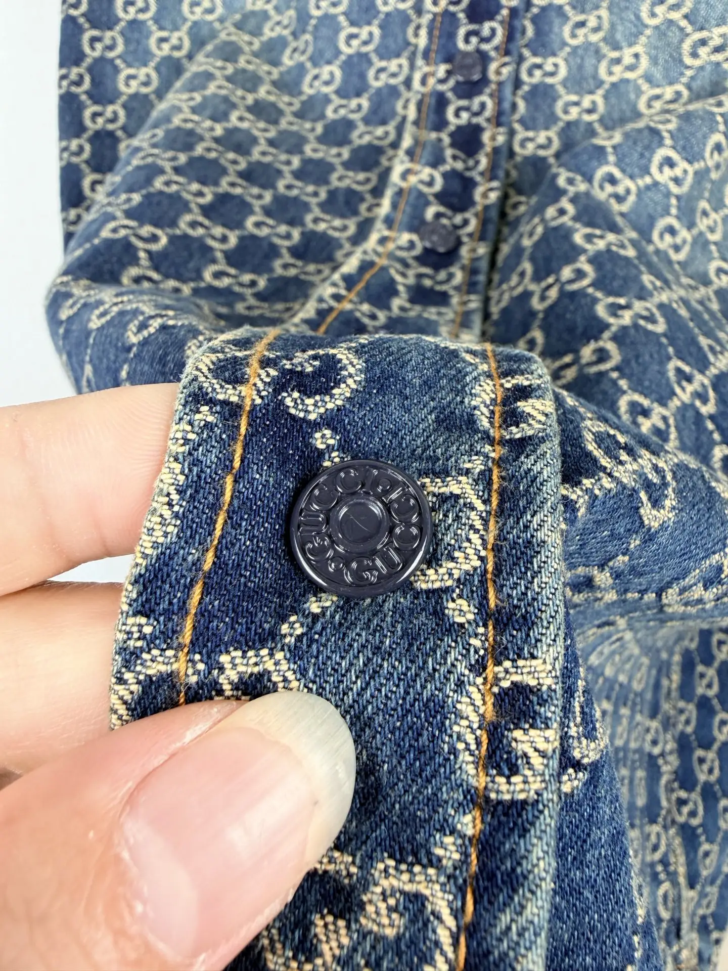 GG Monogram Jacquard Denim Shirt D38021391 — view 10