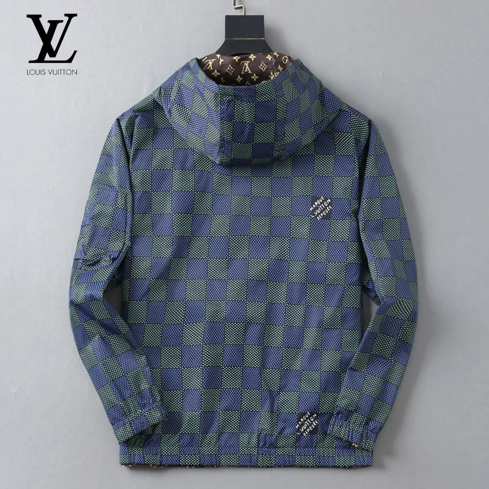 Damier Print Hooded Windbreaker Jacket D38024643 — view 3