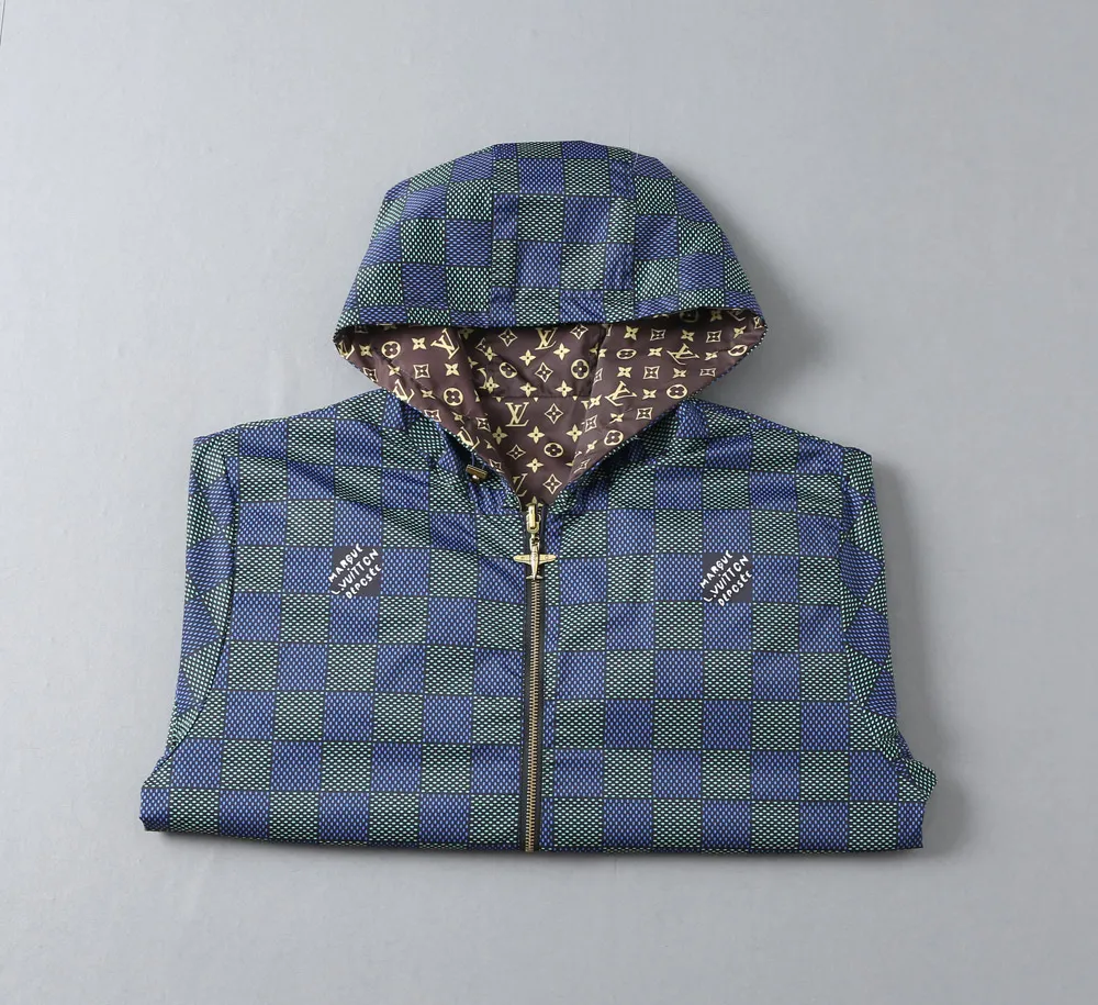 Damier Print Hooded Windbreaker Jacket D38024643 — view 6