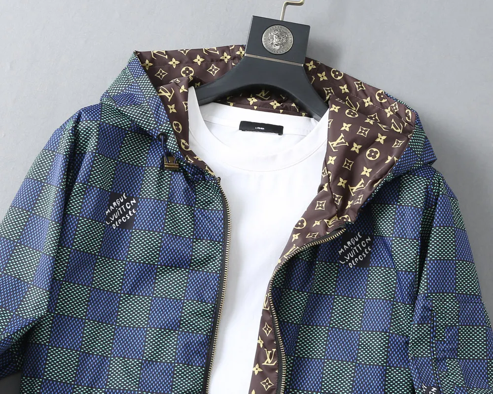 Damier Print Hooded Windbreaker Jacket D38024643 — view 7