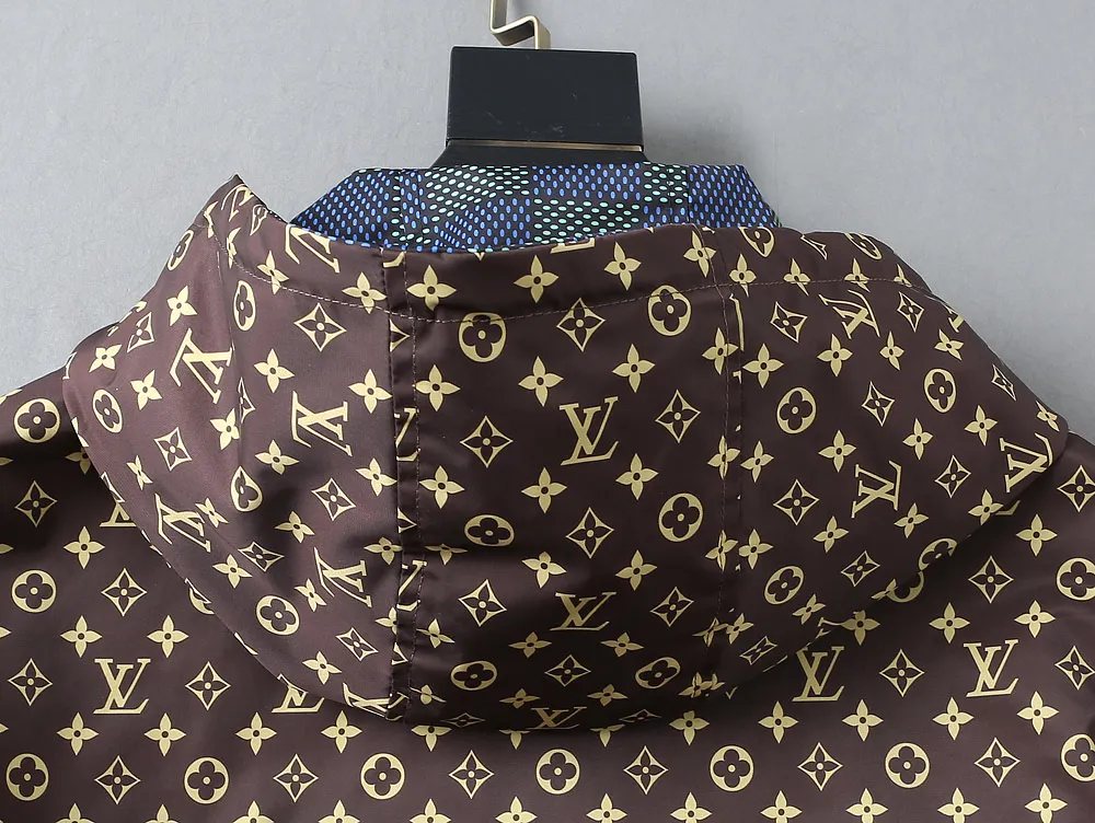 Damier Print Hooded Windbreaker Jacket D38024643 — view 22