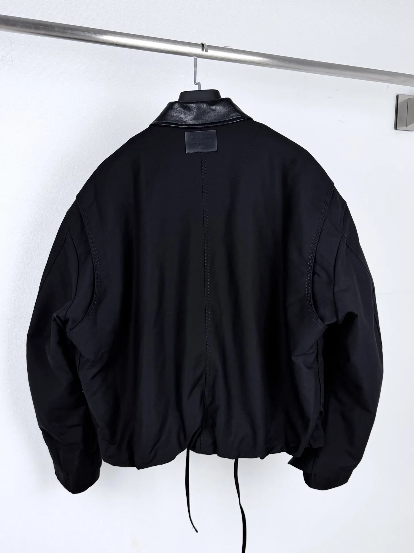 Leather-Trimmed Padded Woven Jacket D38521306 — view 3