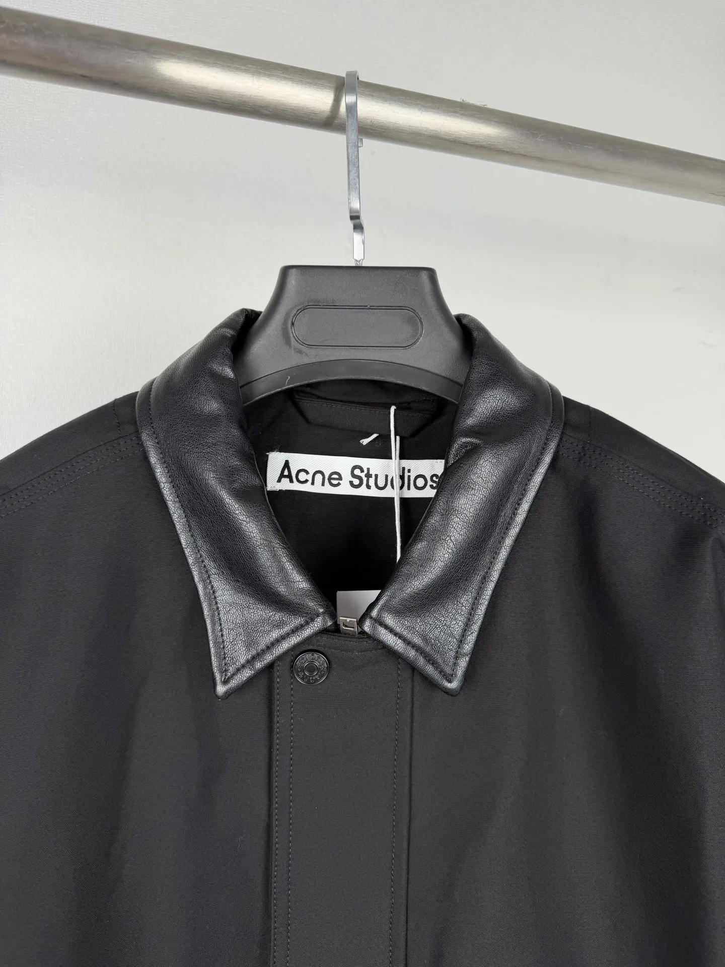 Leather-Trimmed Padded Woven Jacket D38521306 — view 5