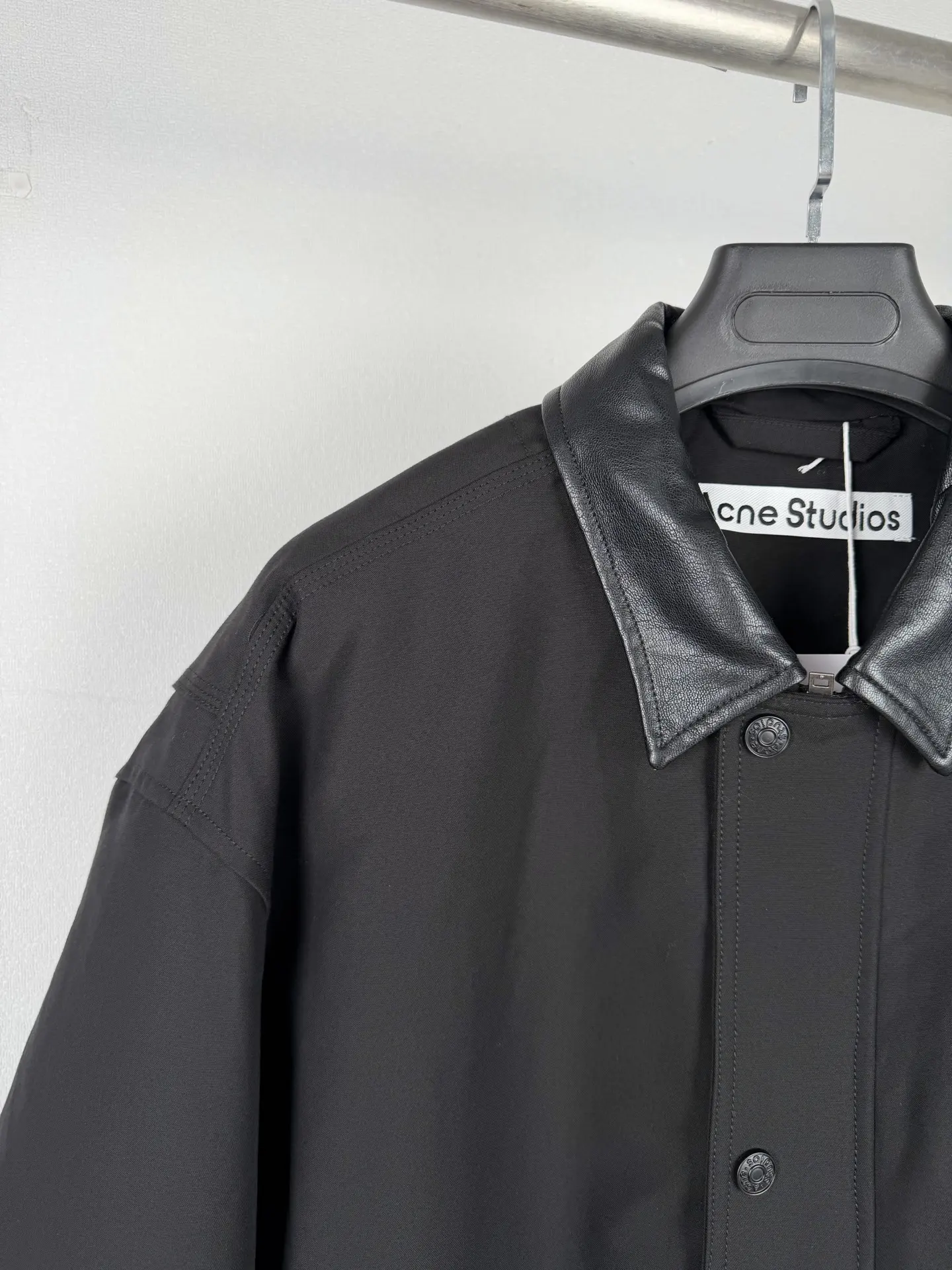 Leather-Trimmed Padded Woven Jacket D38521306 — view 6