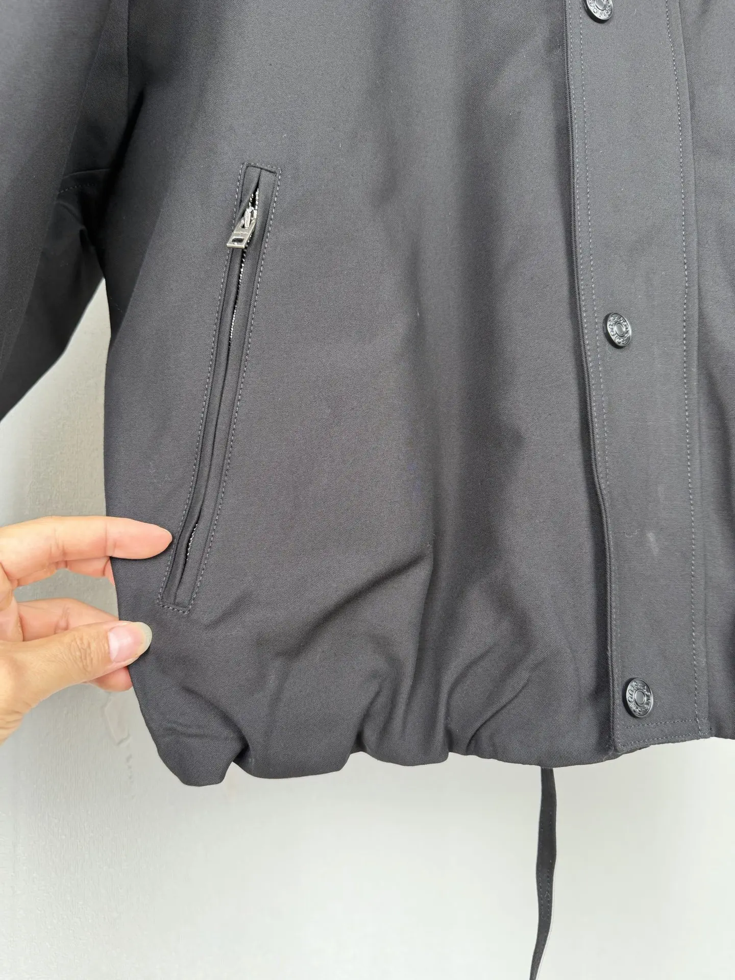 Leather-Trimmed Padded Woven Jacket D38521306 — view 9