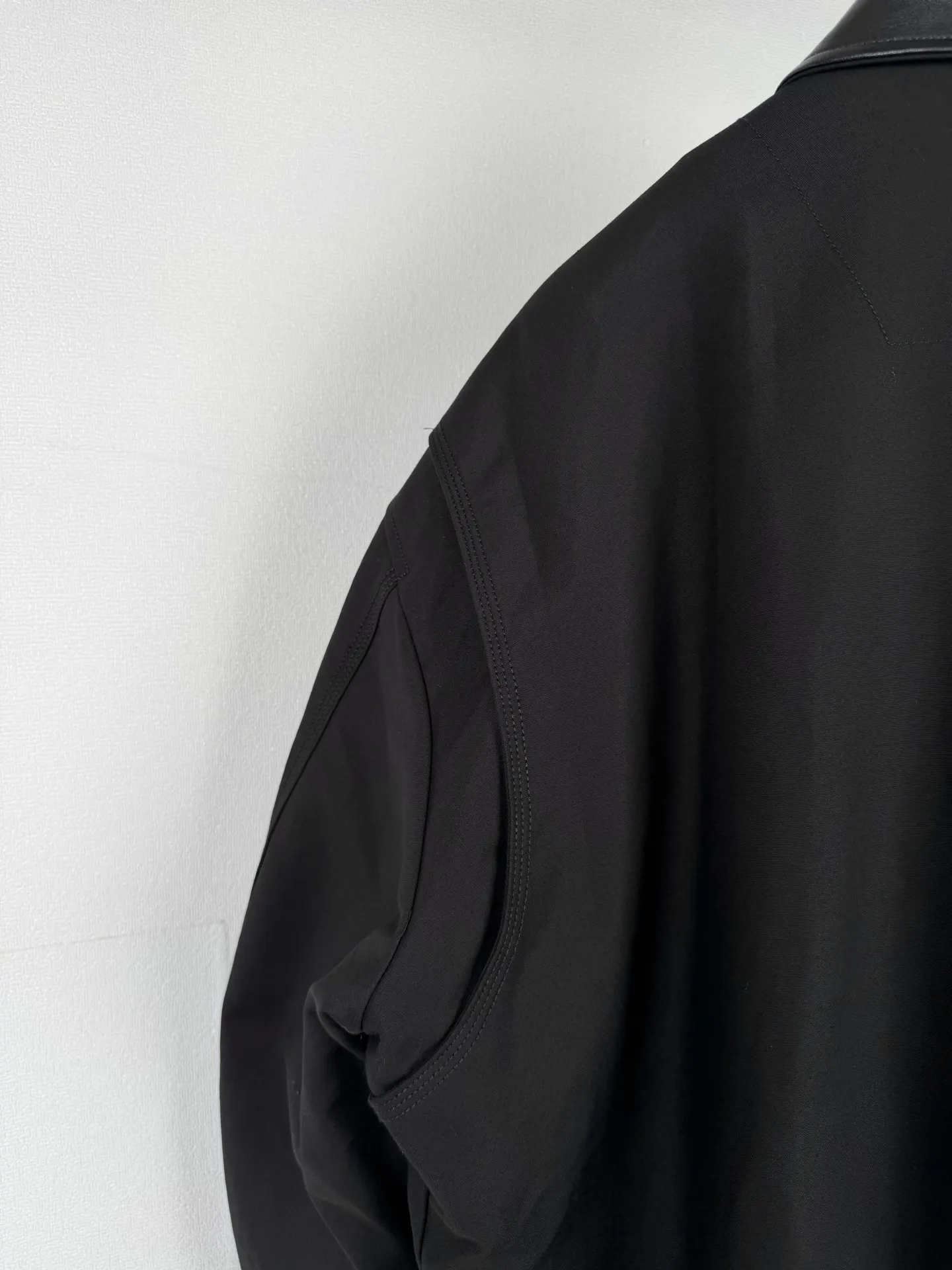 Leather-Trimmed Padded Woven Jacket D38521306 — view 11