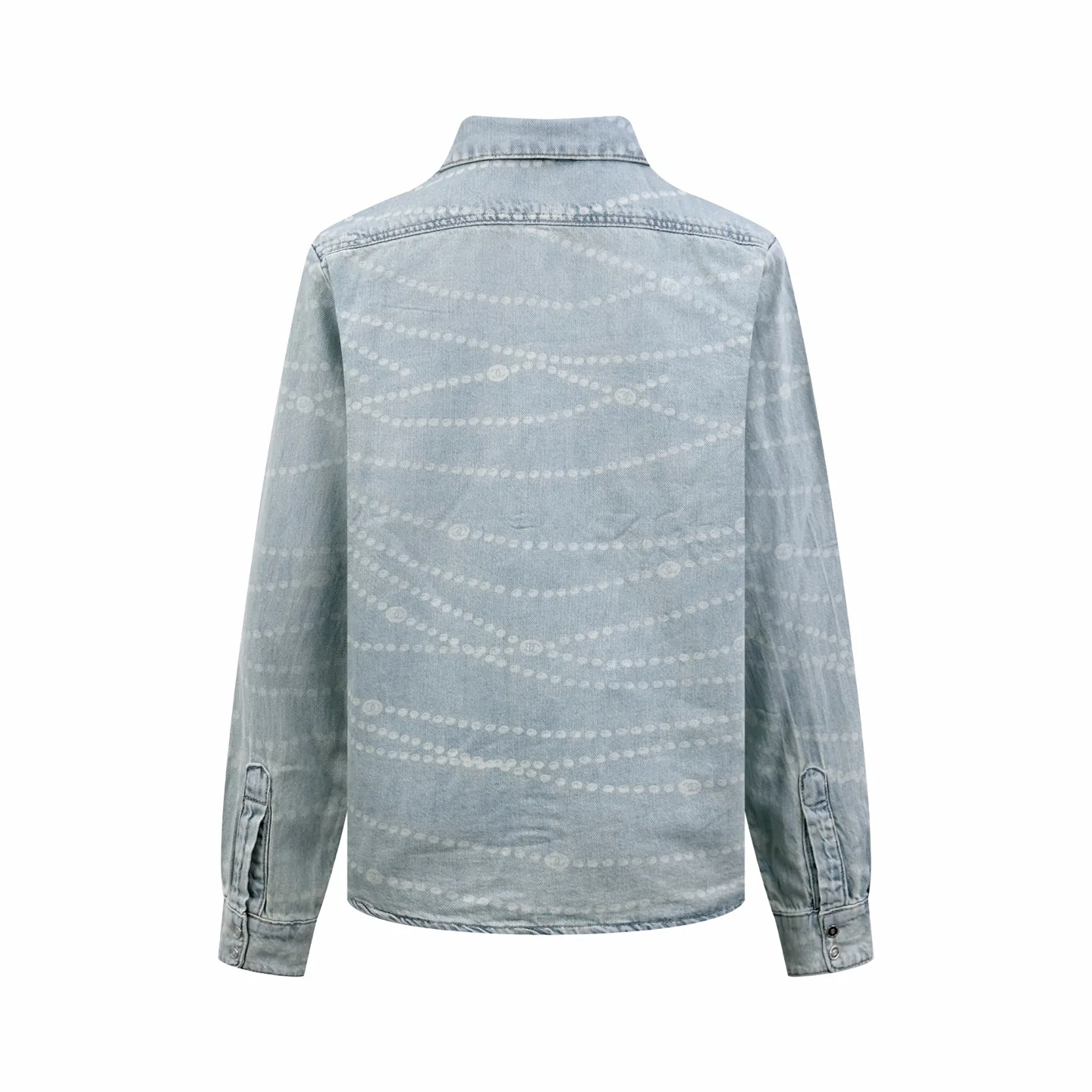 Laser-Etched Pearl Motif Denim Shirt D38524776 — view 2
