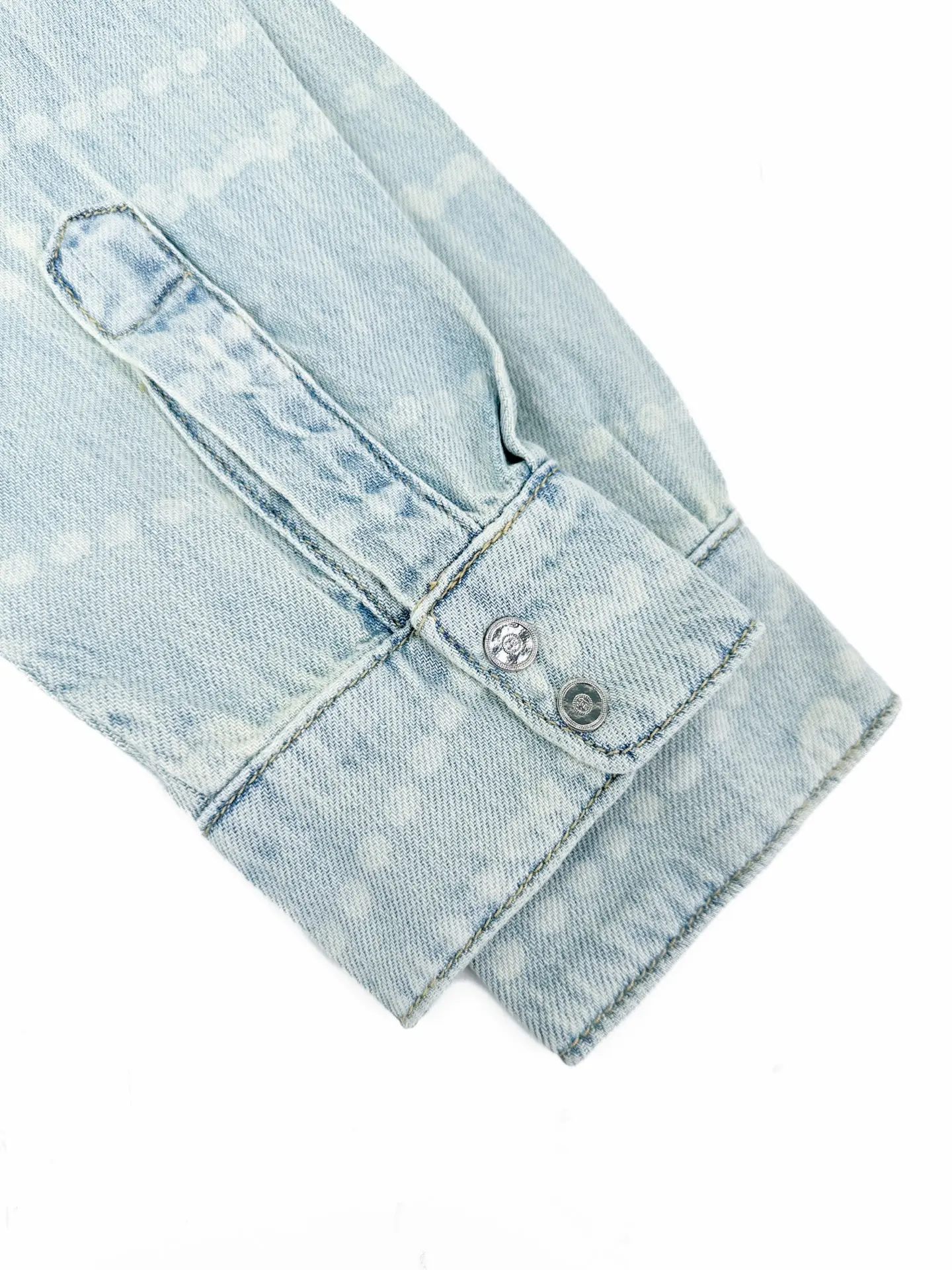 Laser-Etched Pearl Motif Denim Shirt D38524776 — view 6