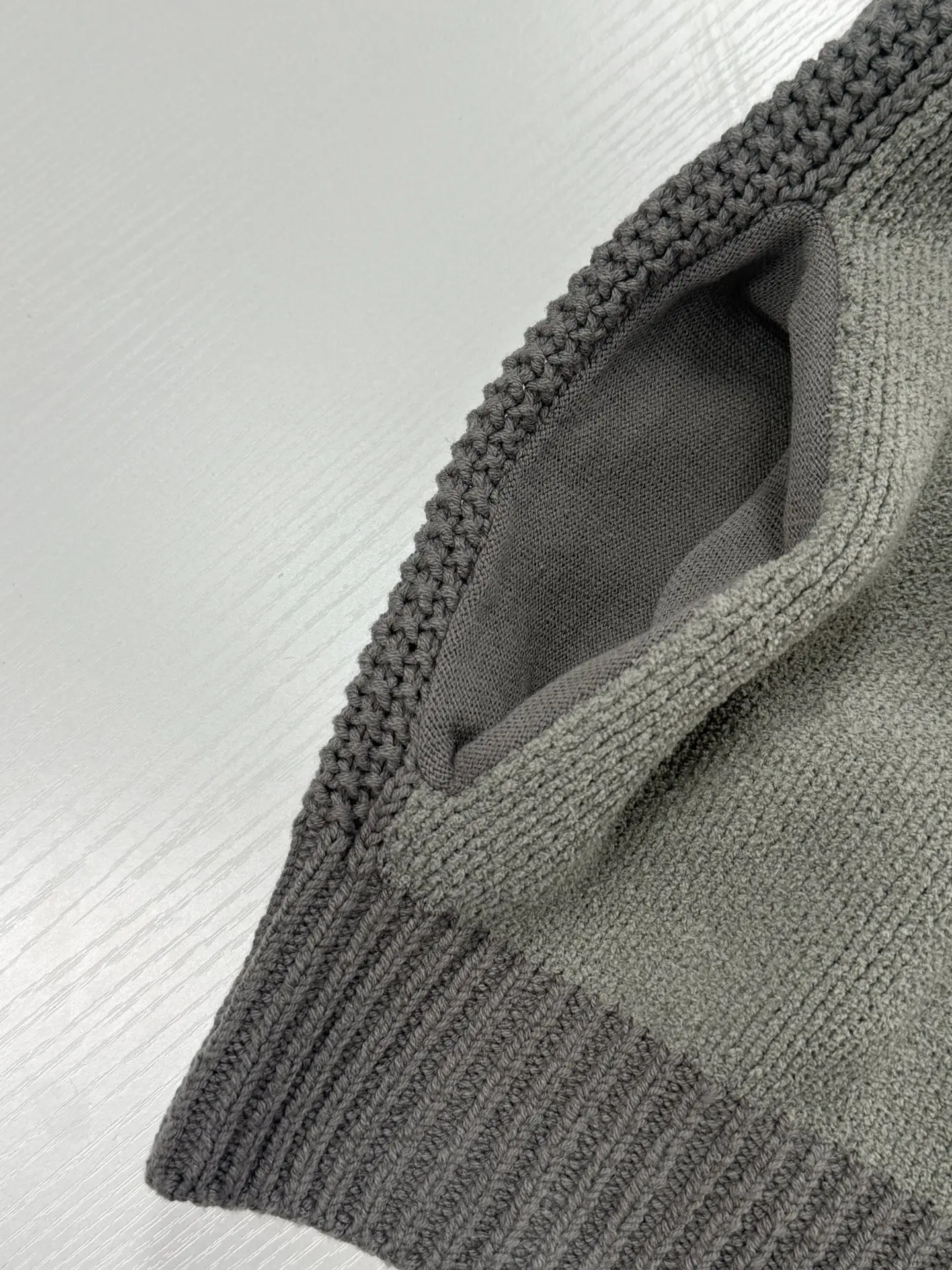 Zip-Up Knit Cardigan with Leather Logo Patch D38521238 — view 7
