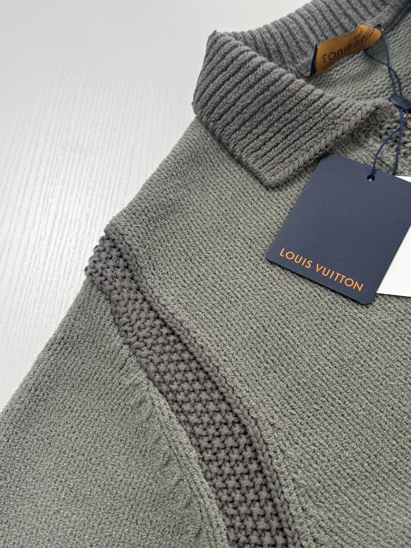 Zip-Up Knit Cardigan with Leather Logo Patch D38521238 — view 9