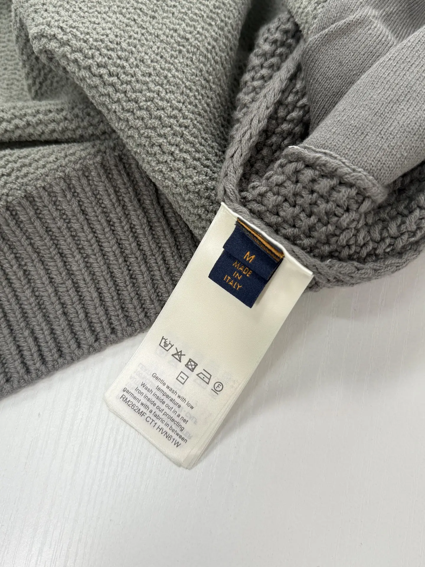 Zip-Up Knit Cardigan with Leather Logo Patch D38521238 — view 10