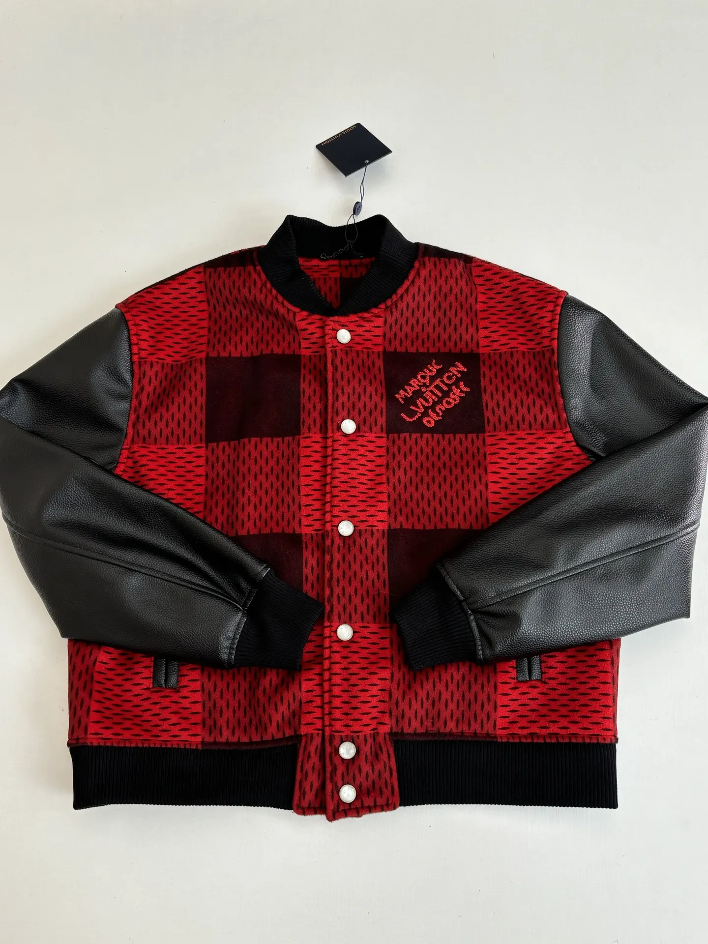 Damier Cashmere and Leather Varsity Jacket D38823909 — view 3