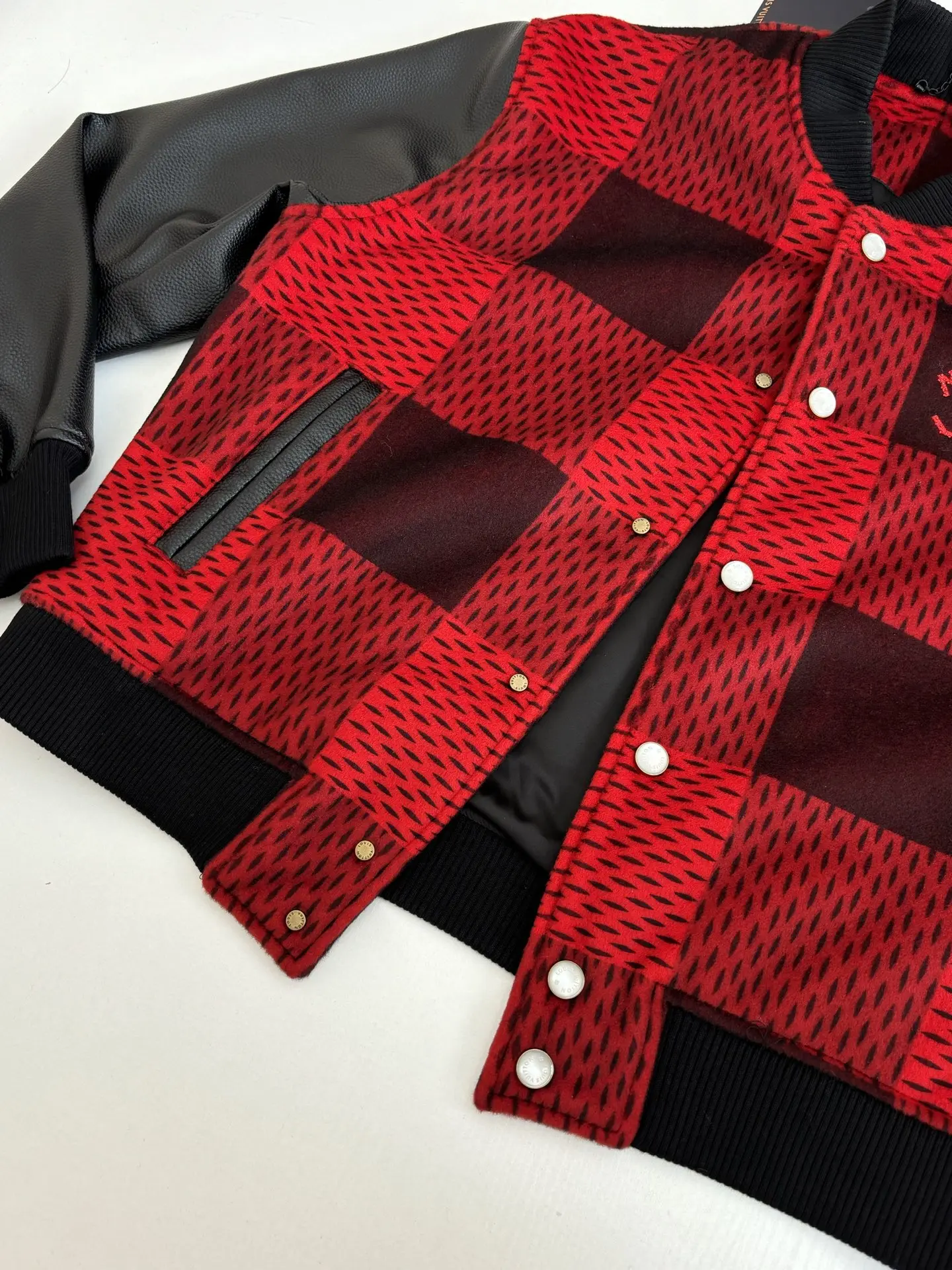 Damier Cashmere and Leather Varsity Jacket D38823909 — view 7