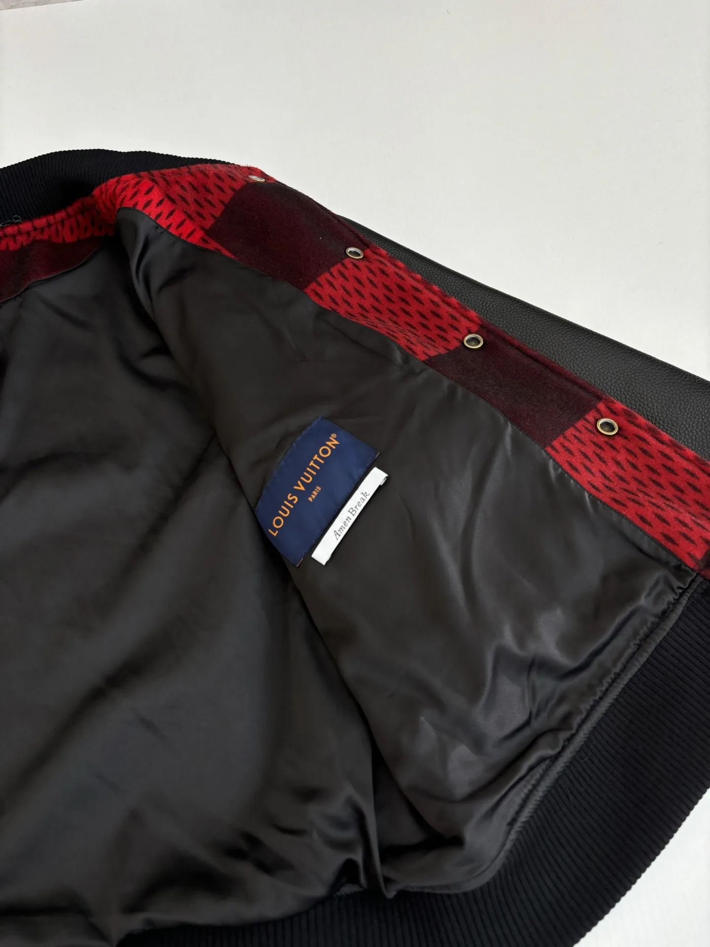 Damier Cashmere and Leather Varsity Jacket D38823909 — view 9