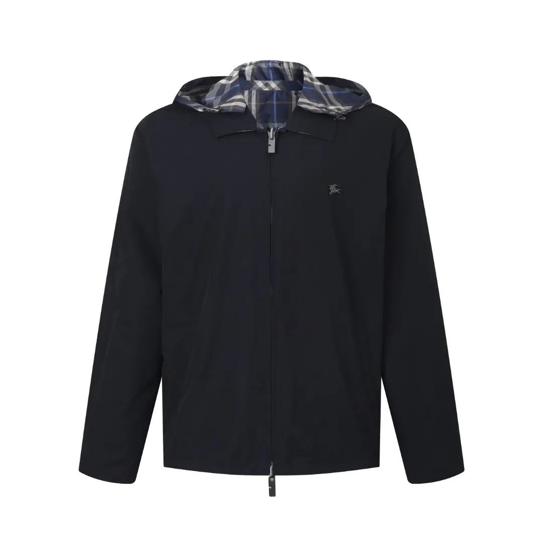 Reversible Check-Lined Hooded Jacket D40024767