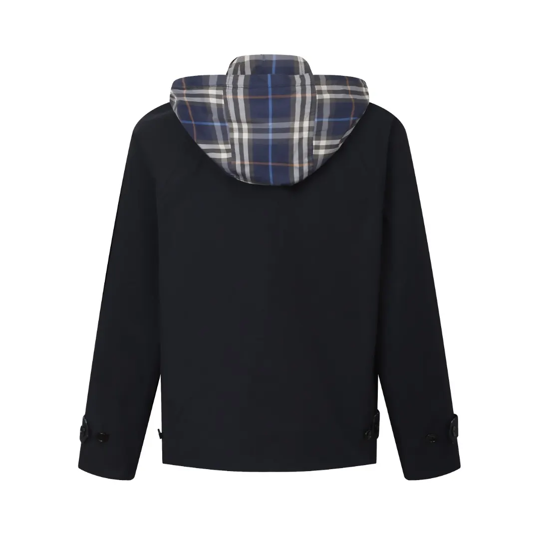 Reversible Check-Lined Hooded Jacket D40024767 — view 3