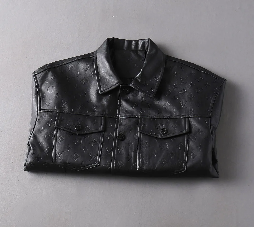 Monogram Embossed Leather-Look Jacket D40024650 — view 4