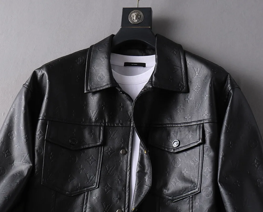 Monogram Embossed Leather-Look Jacket D40024650 — view 5