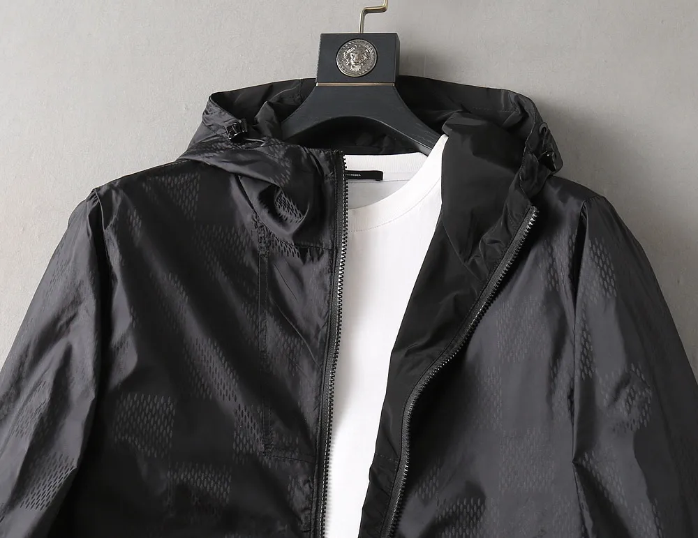 Damier Pattern Hooded Windbreaker Jacket D40024651 — view 5