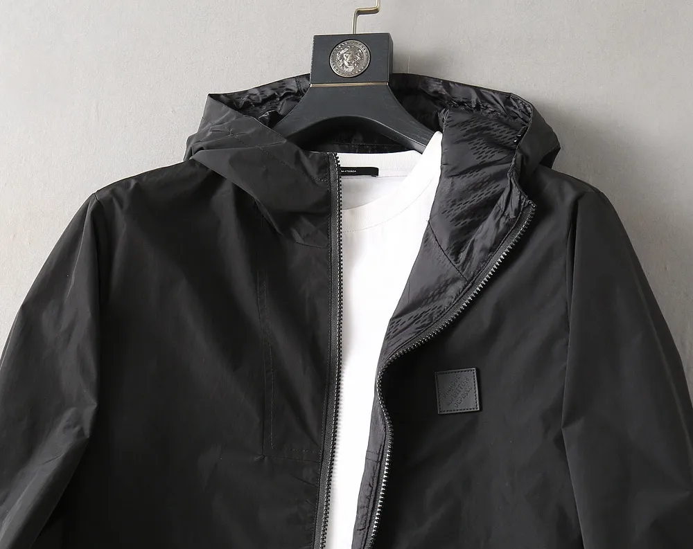 Damier Pattern Hooded Windbreaker Jacket D40024651 — view 6