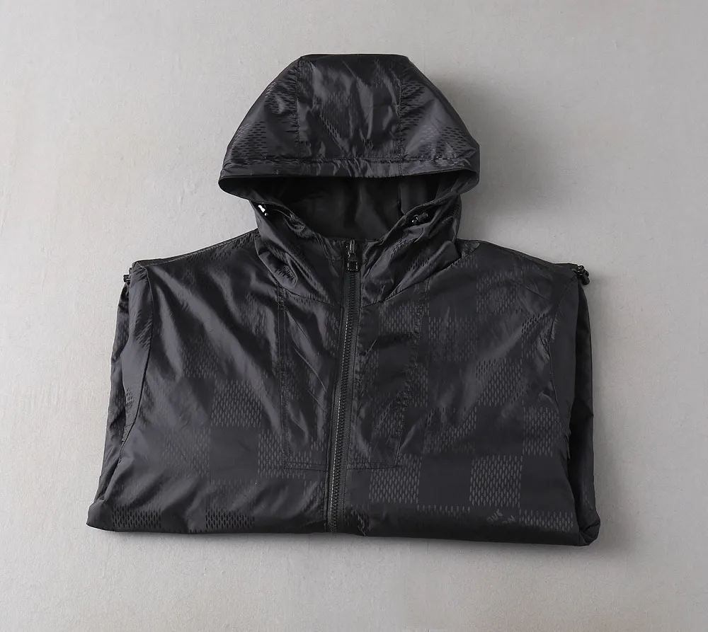 Damier Pattern Hooded Windbreaker Jacket D40024651 — view 14